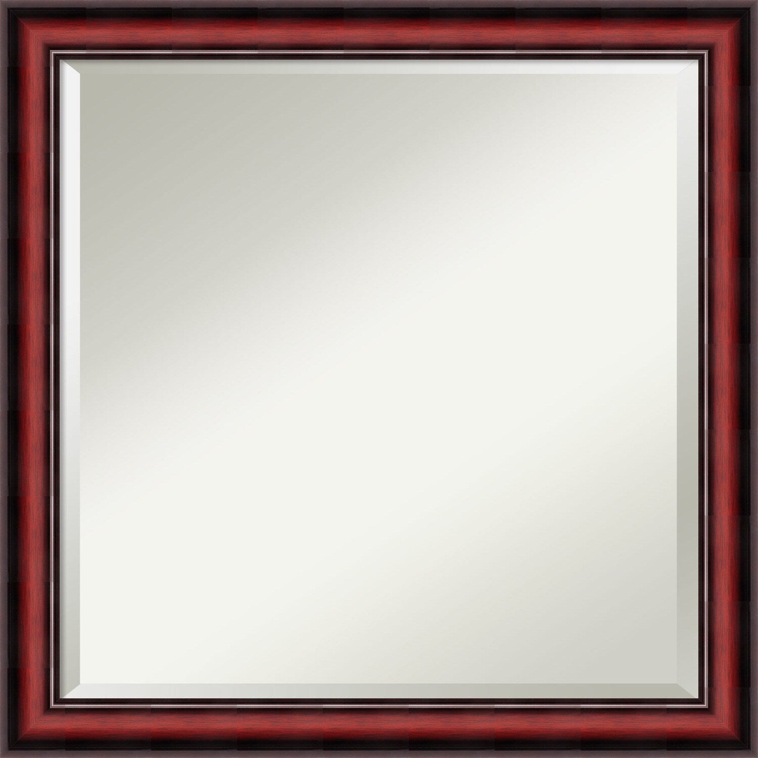 Beveled Wood Wall Mirror - Rubino Cherry Scoop Frame