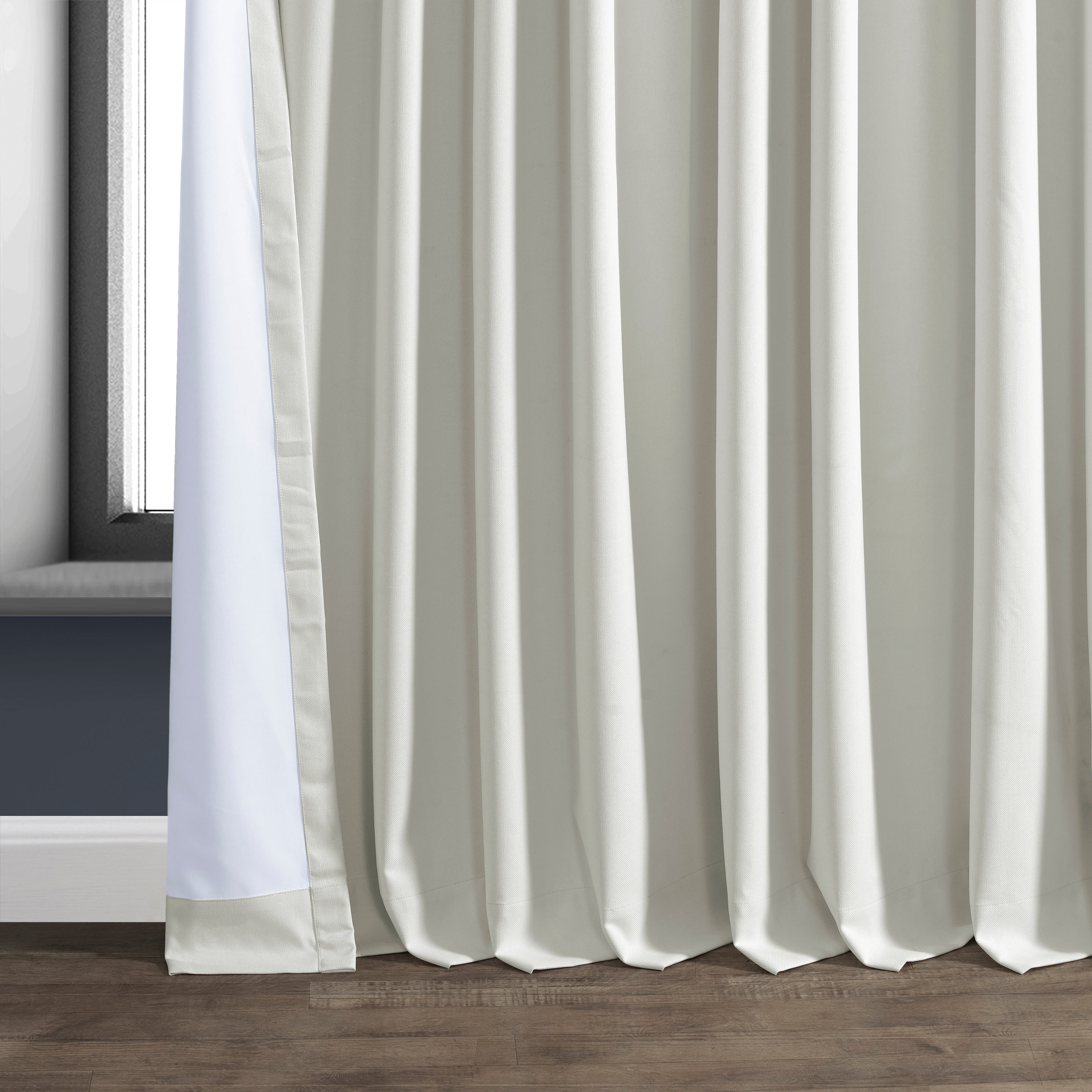 Exclusive Fabrics Extra Wide Performance Linen Blackout Curtains (1 Panel) Thermal Insulated Window Curtains