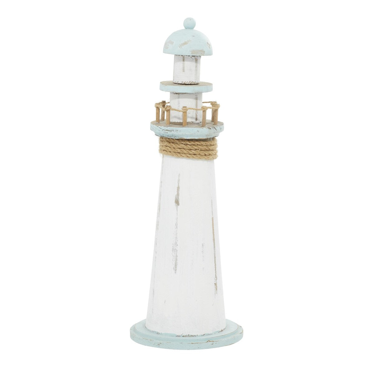 Wood Light House Decorative Sculpture - White - Roche River Decor