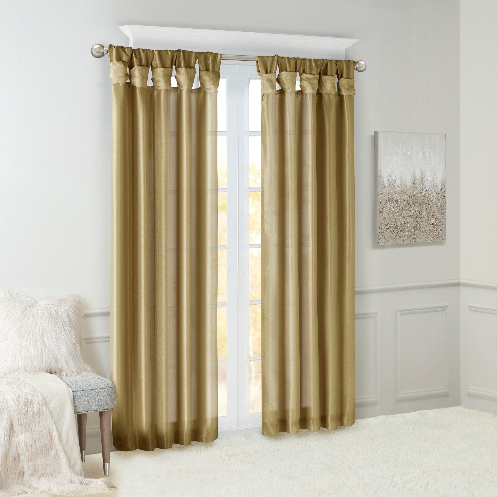 Madison Park Natalie Twisted Tab Lined Single Curtain Panel