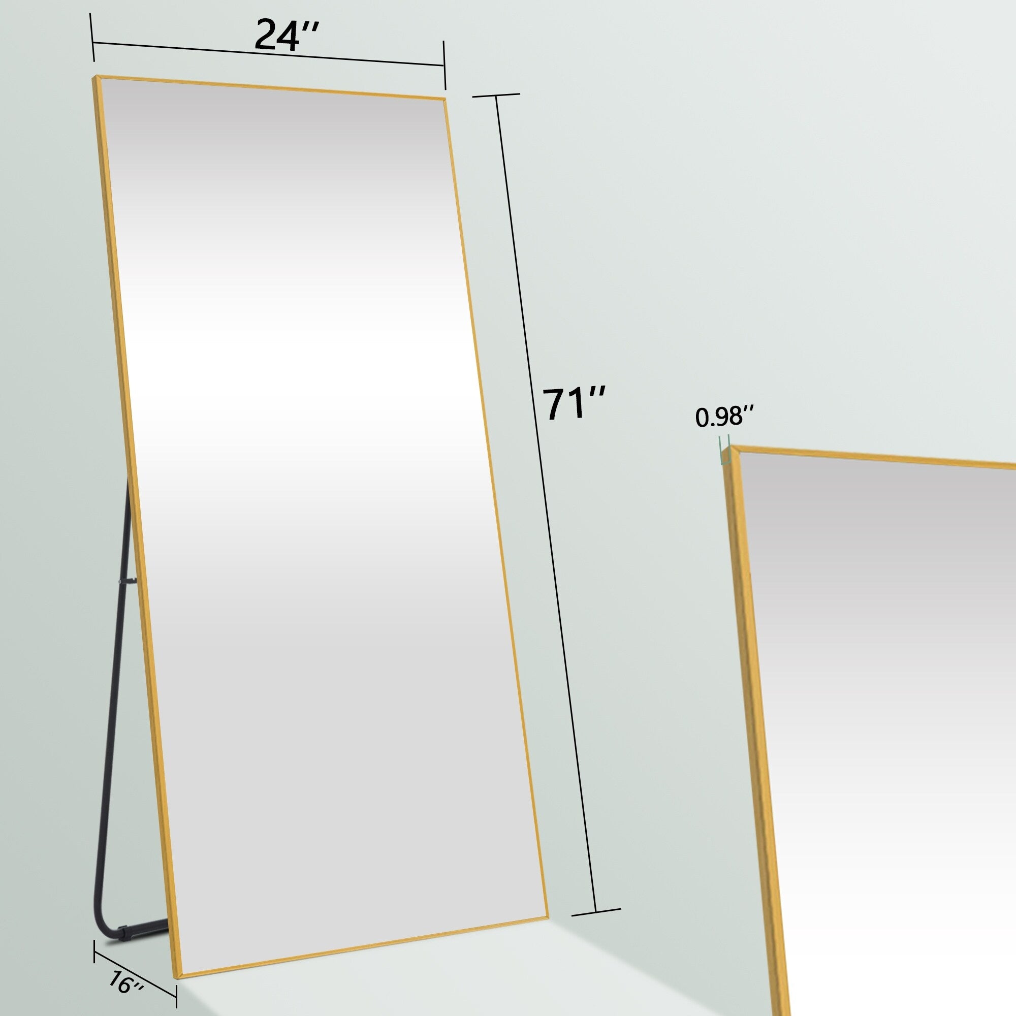 Rectangle Full Length Mirror,Floor Mirror with Stand,Hanging/Leaning