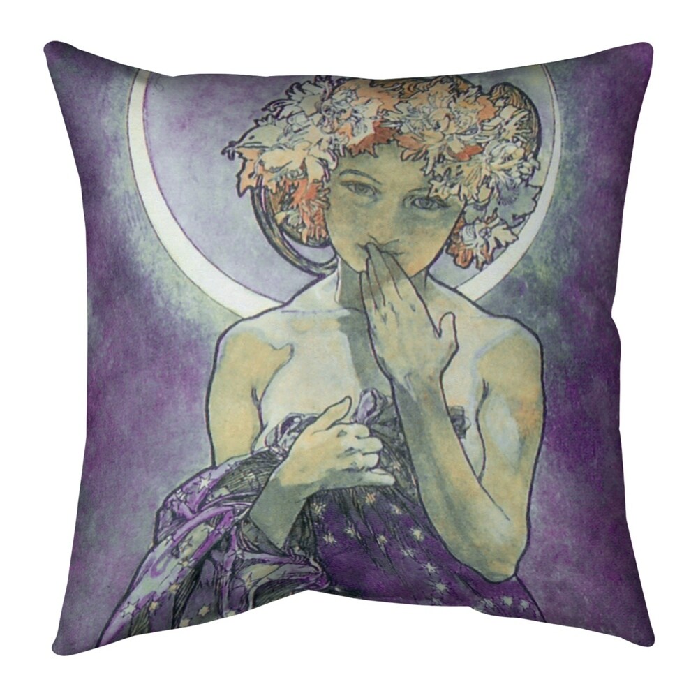 Porch & Den Alphonse Mucha 'Moon Star' Throw Pillow