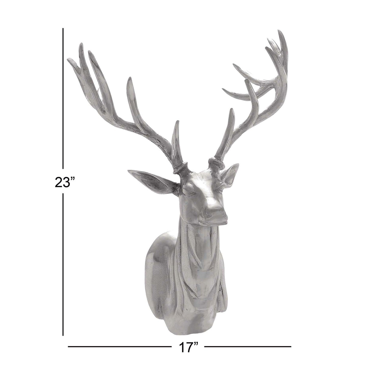 Aluminum Metal Deer Head Home Wall Decor - Silver - Roche River Decor