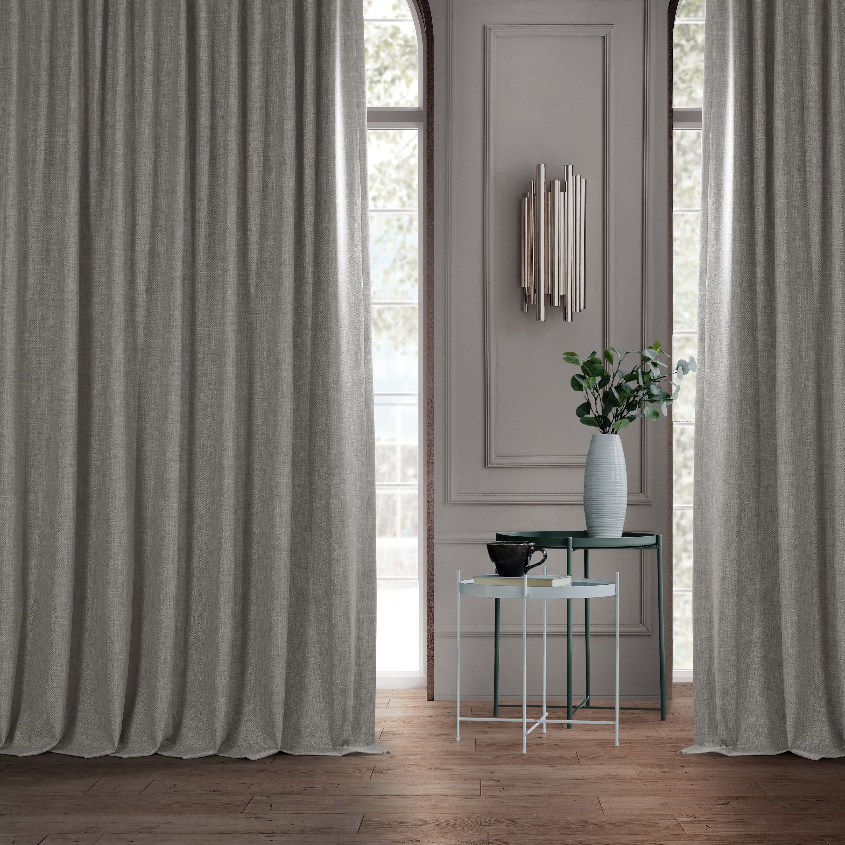 Exclusive Fabrics Extra Wide Performance Linen Blackout Curtains (1 Panel) Thermal Insulated Window Curtains