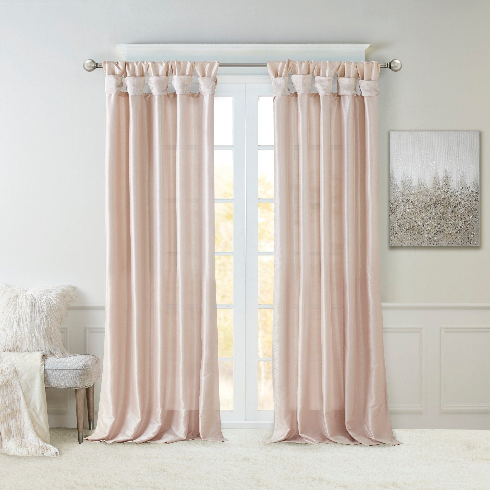 Madison Park Natalie Twisted Tab Lined Single Curtain Panel