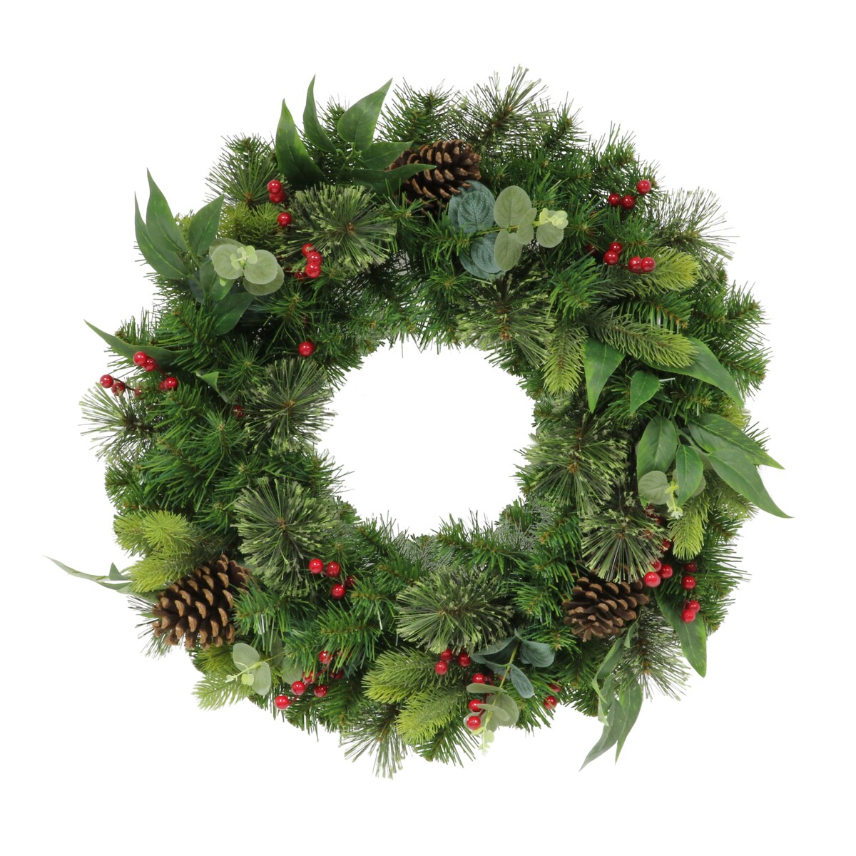 Puleo International 24 Decorated Christmas Wreath - Green