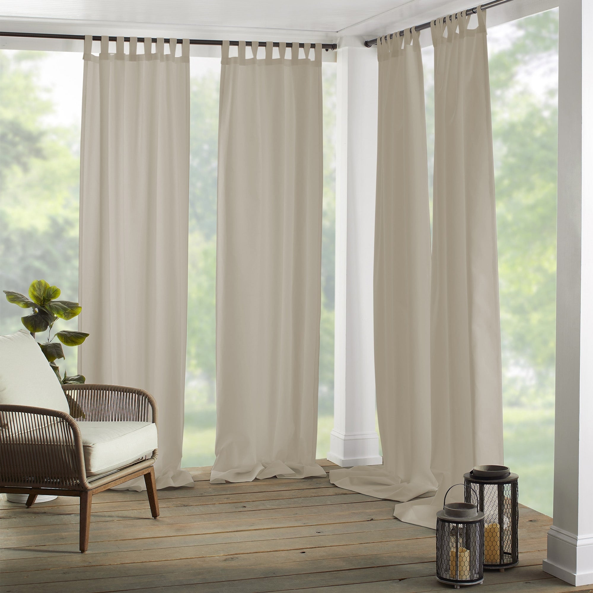 Matine Indoor/Outdoor Tab Top Single Curtain Panel