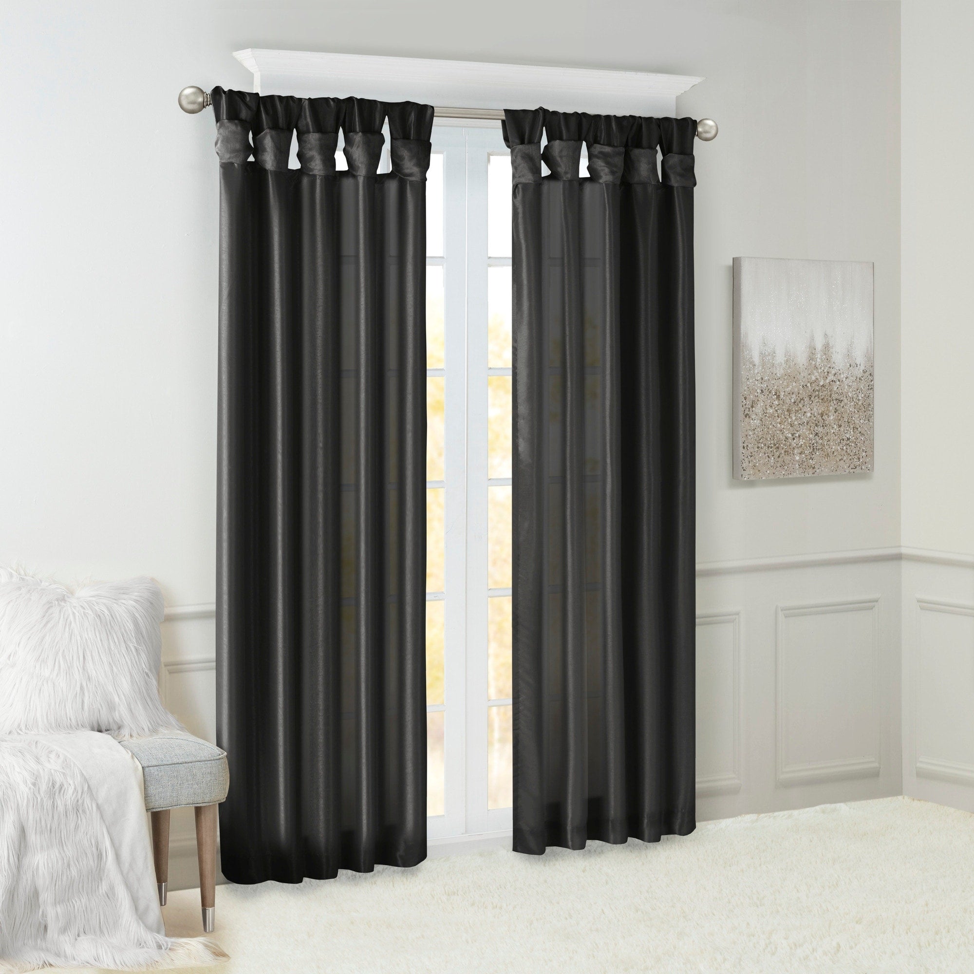 Madison Park Natalie Twisted Tab Lined Single Curtain Panel