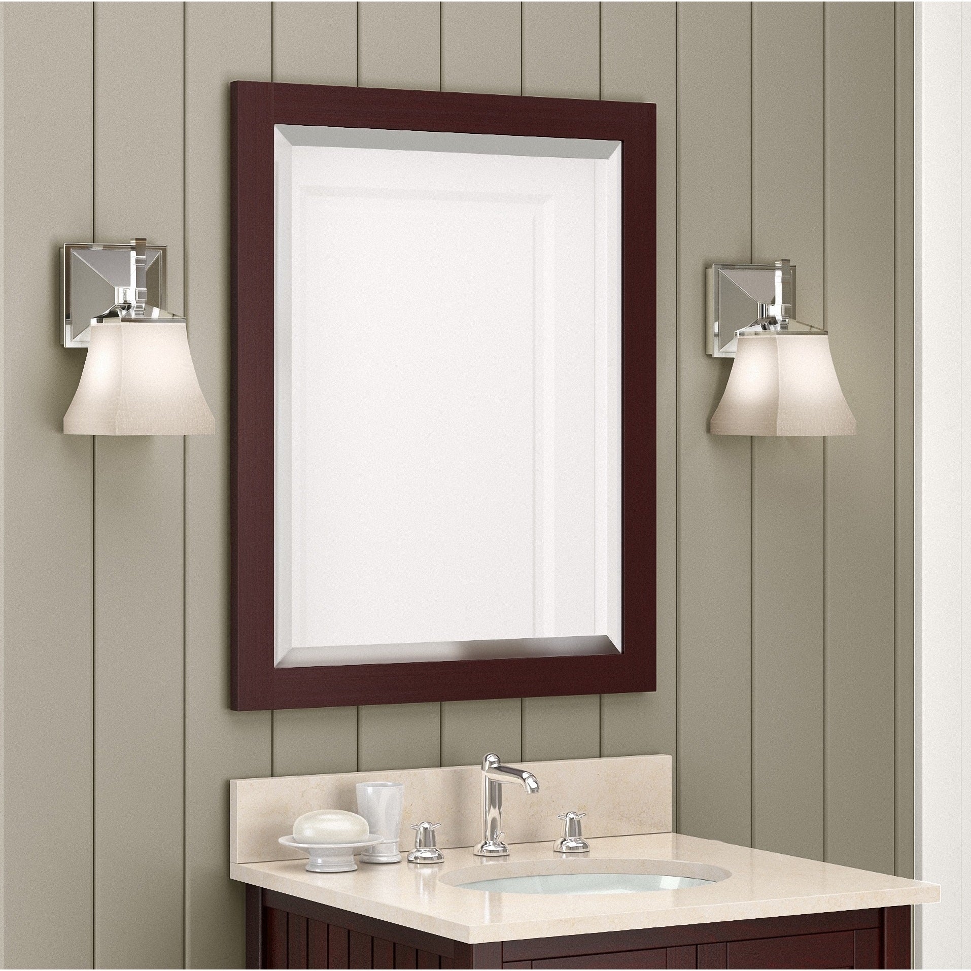 Alaterre 24-inch Bath Wood Frame Vanity Mirror