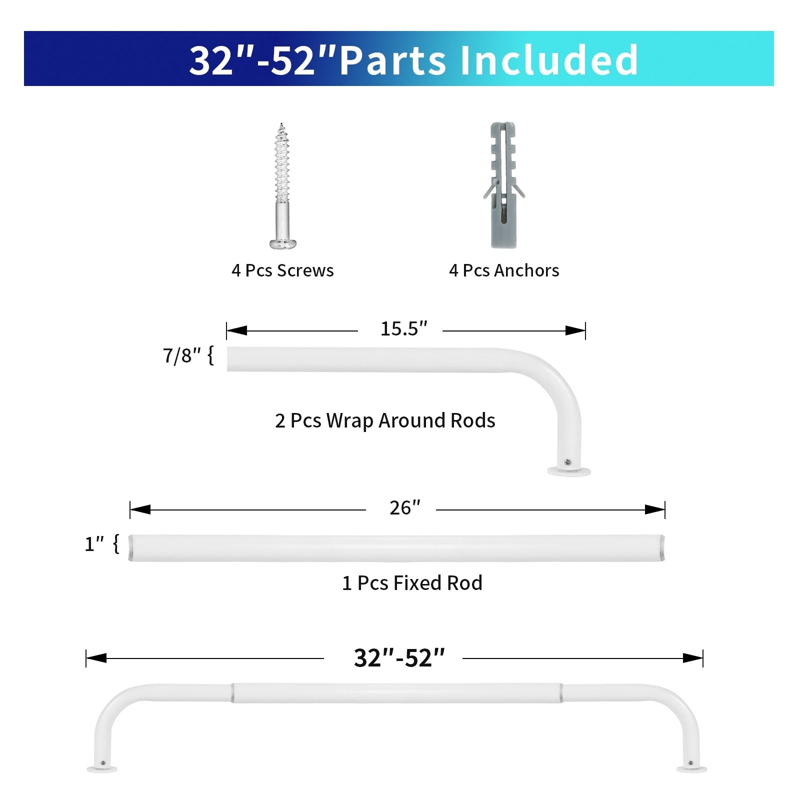 Energy-saving Wraparound Adjustable French Blackout Curtain Rod Set