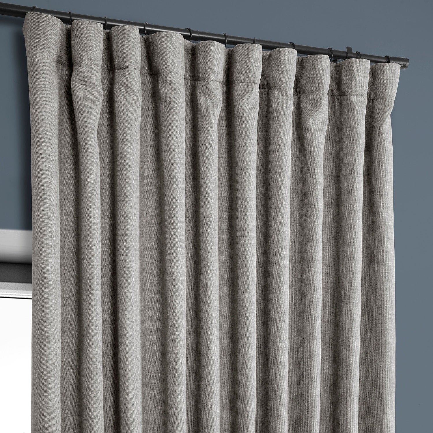 Exclusive Fabrics Faux Linen Extra Wide Room Darkening Curtains (1 Panel)