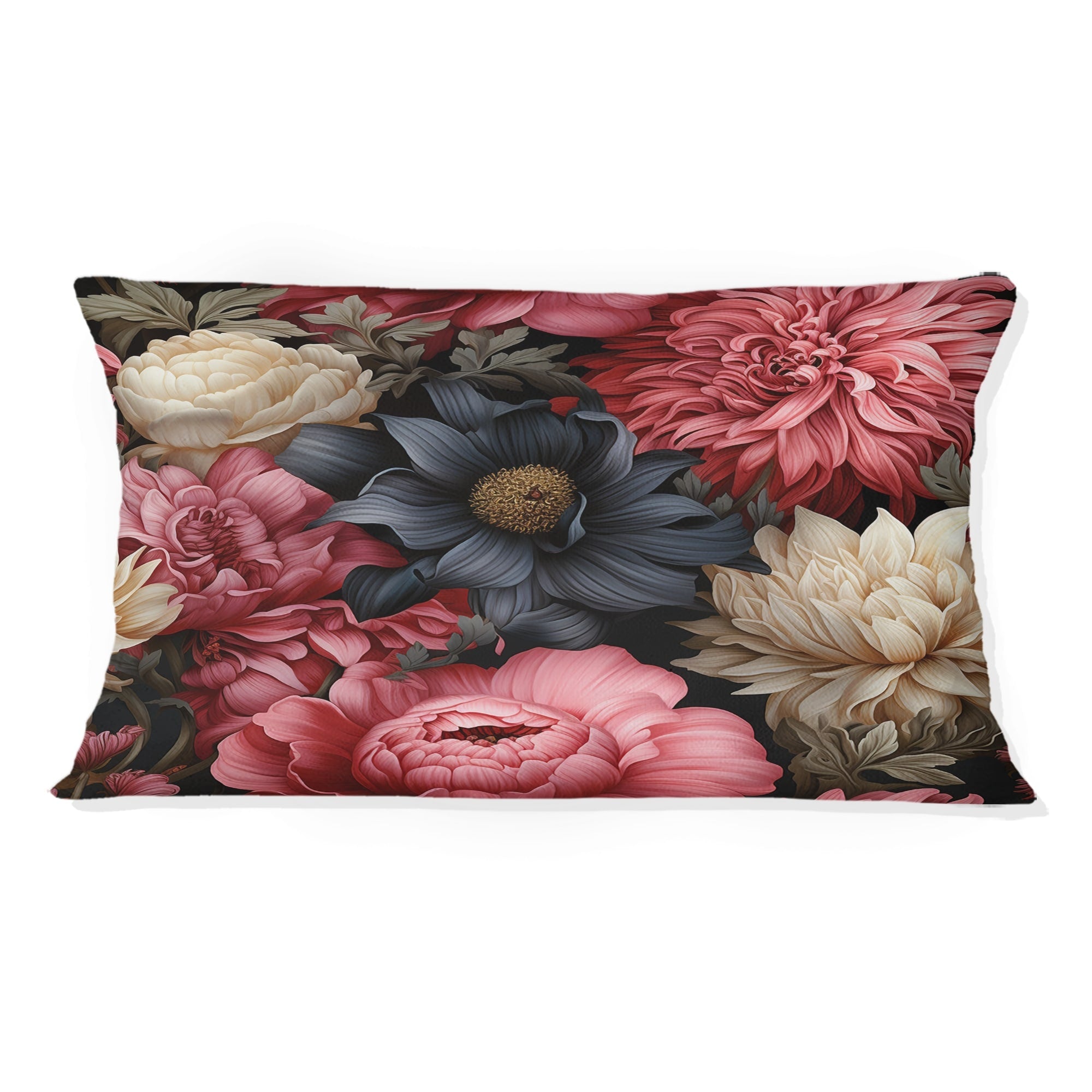 Designart Victorian Pink And Beige Floral Pattern I Floral Printed Throw Pillow