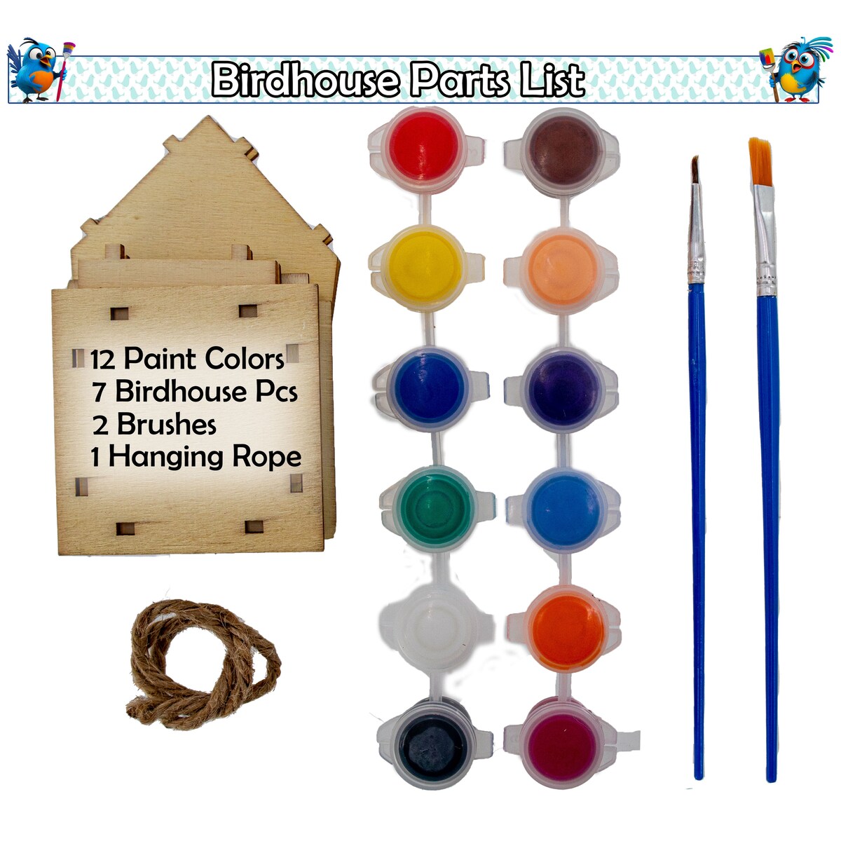 DIY Birdhouse Homemade Wooden - Build Your Own Bird House w/ Easy Painting Kit