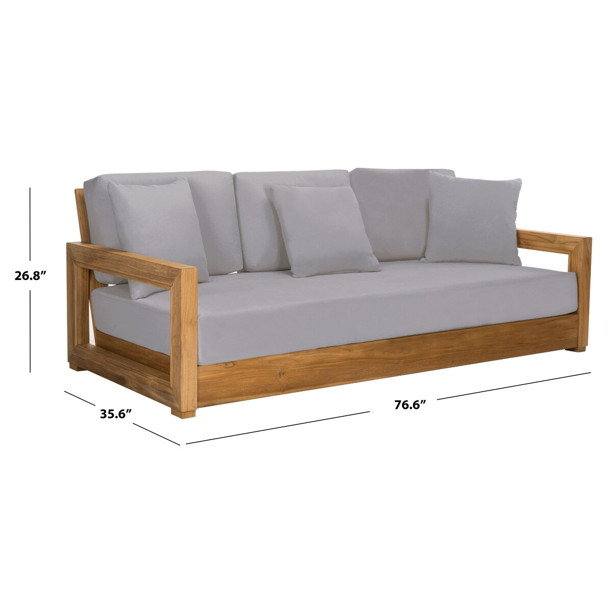 SAFAVIEH Couture Montford Teak 3-Seat Bench Casing - 72Wx29Dx1H