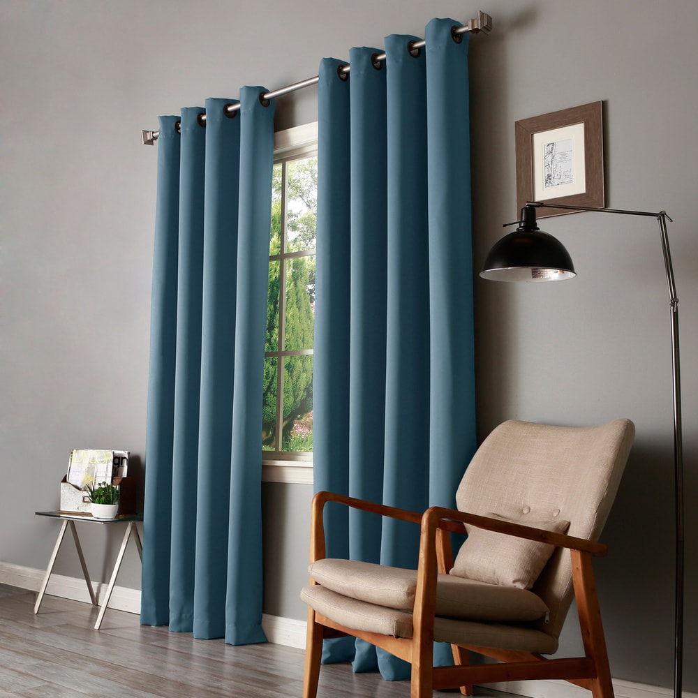 Aurora Home Thermal Insulated Blackout Grommet Top Curtain Panel Pair