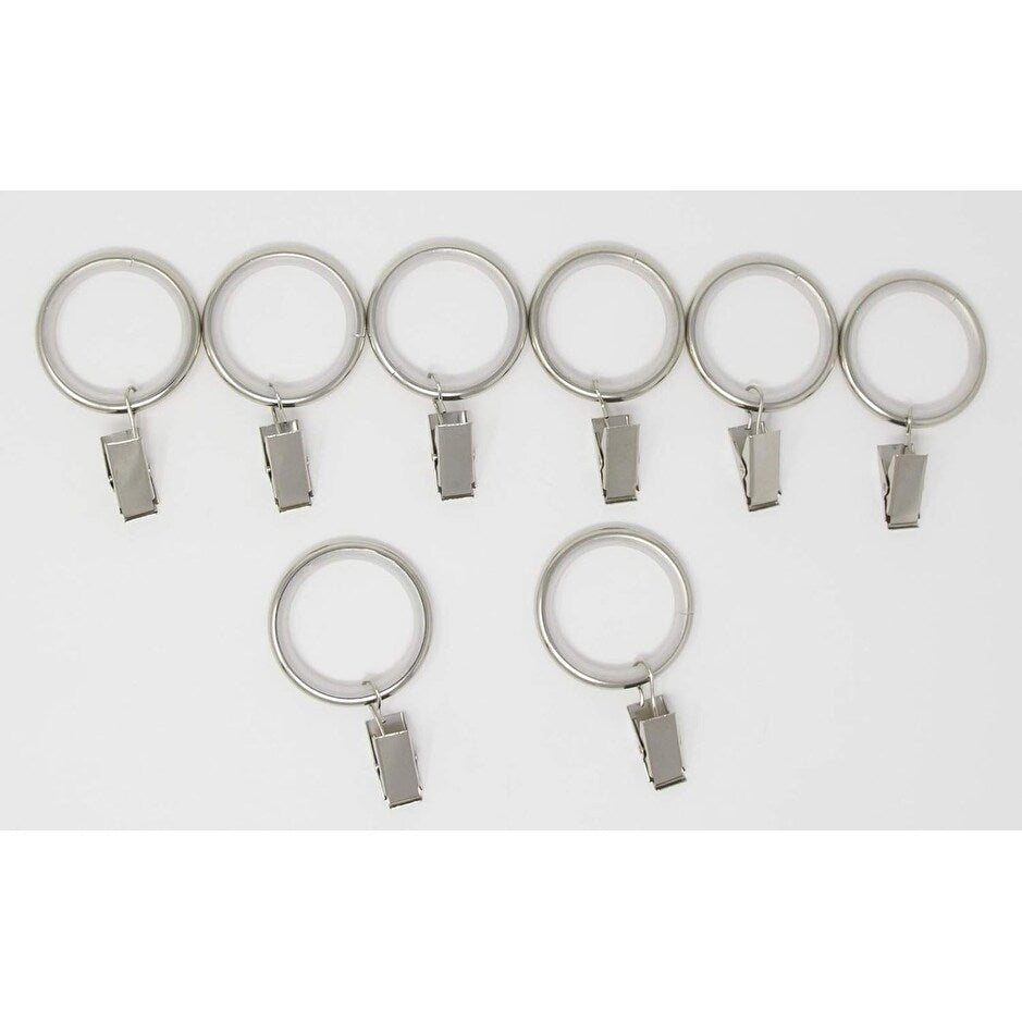 Set of 16 Curtain Drapery Rings with Clips, 1.5-inch Inner Diameter, Nylon Insert Quiet Smooth