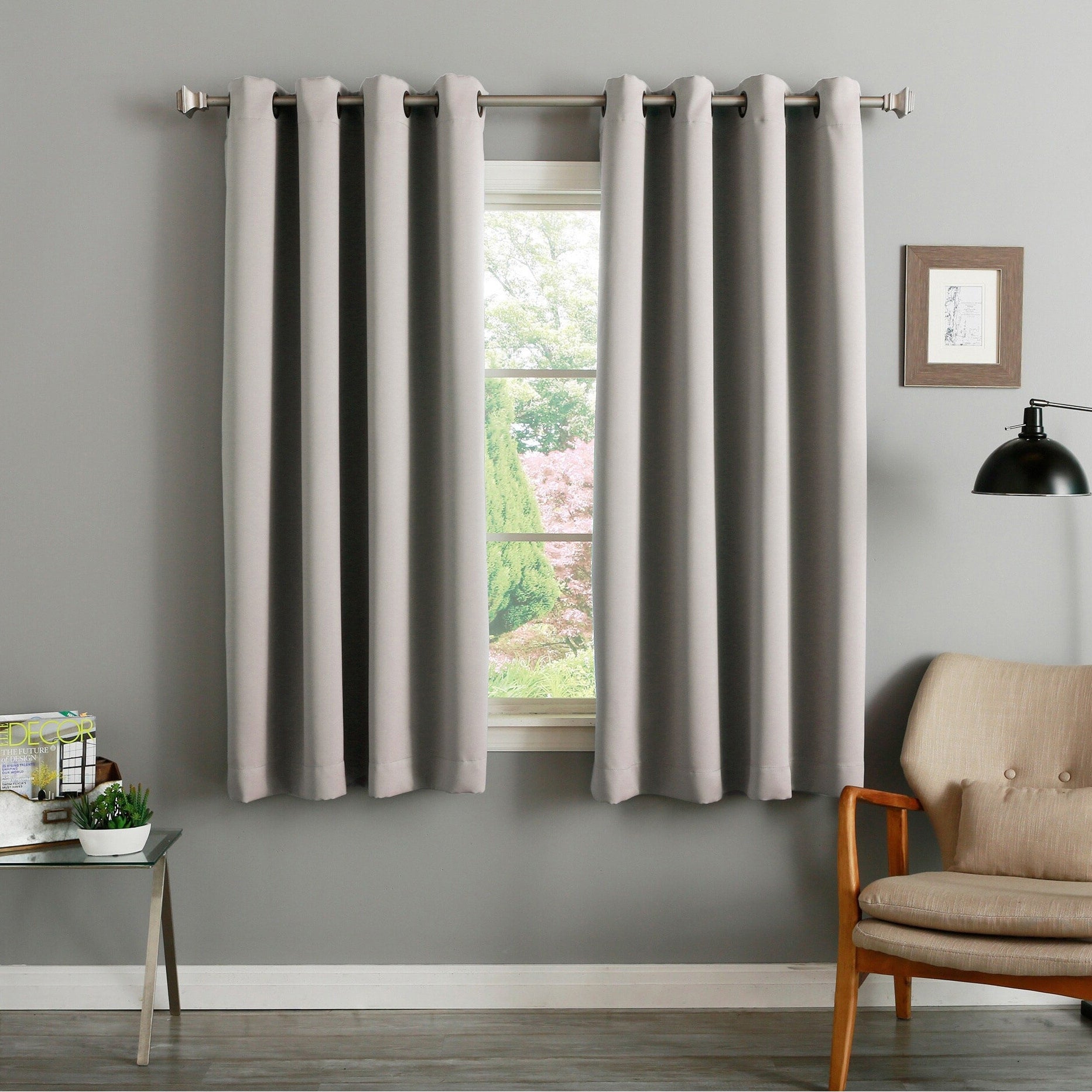 Aurora Home Thermal Insulated Blackout Grommet Top Curtain Panel Pair