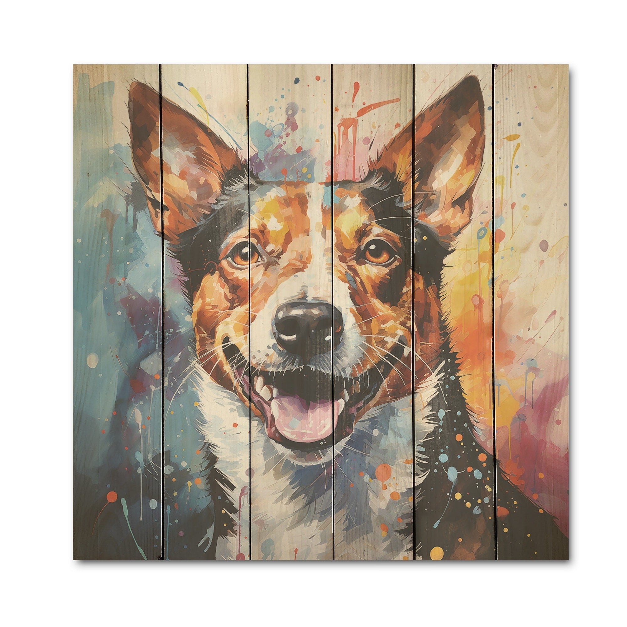 Designart Dog Basenji Bliss I Dog Wood Wall Decor - Modern Brown Wood Panel On Natural Pine Wood