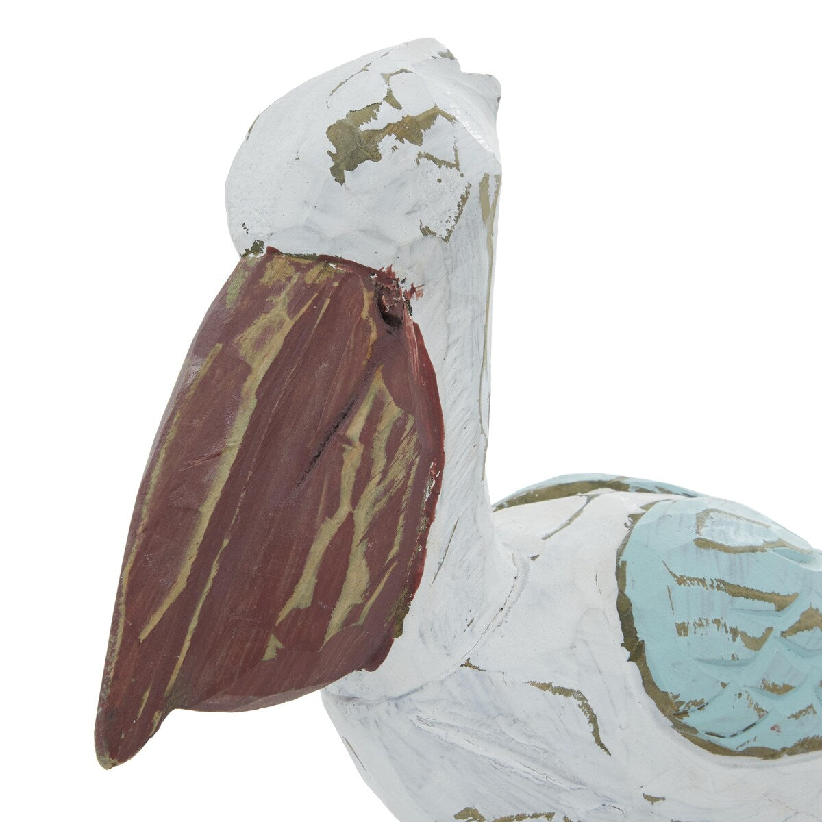 Wood Pelican Decorative Sculpture - Multi Colored - Roche River Decor