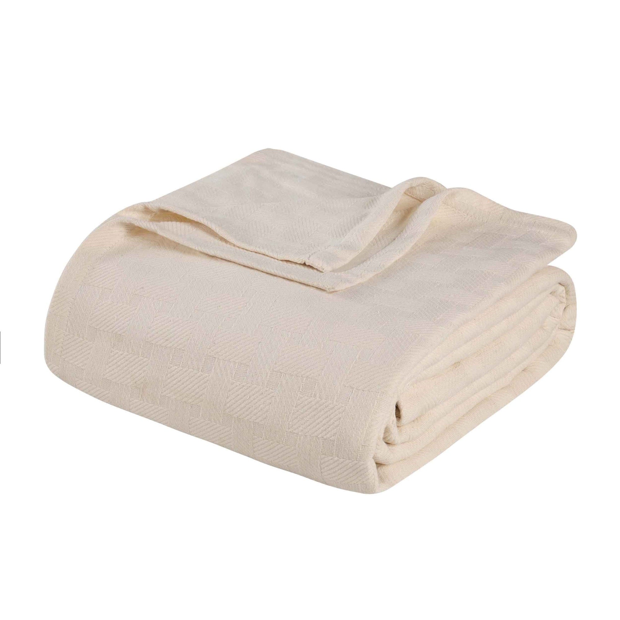 Superior Basketweave All-Season Bedding Cotton Blanket