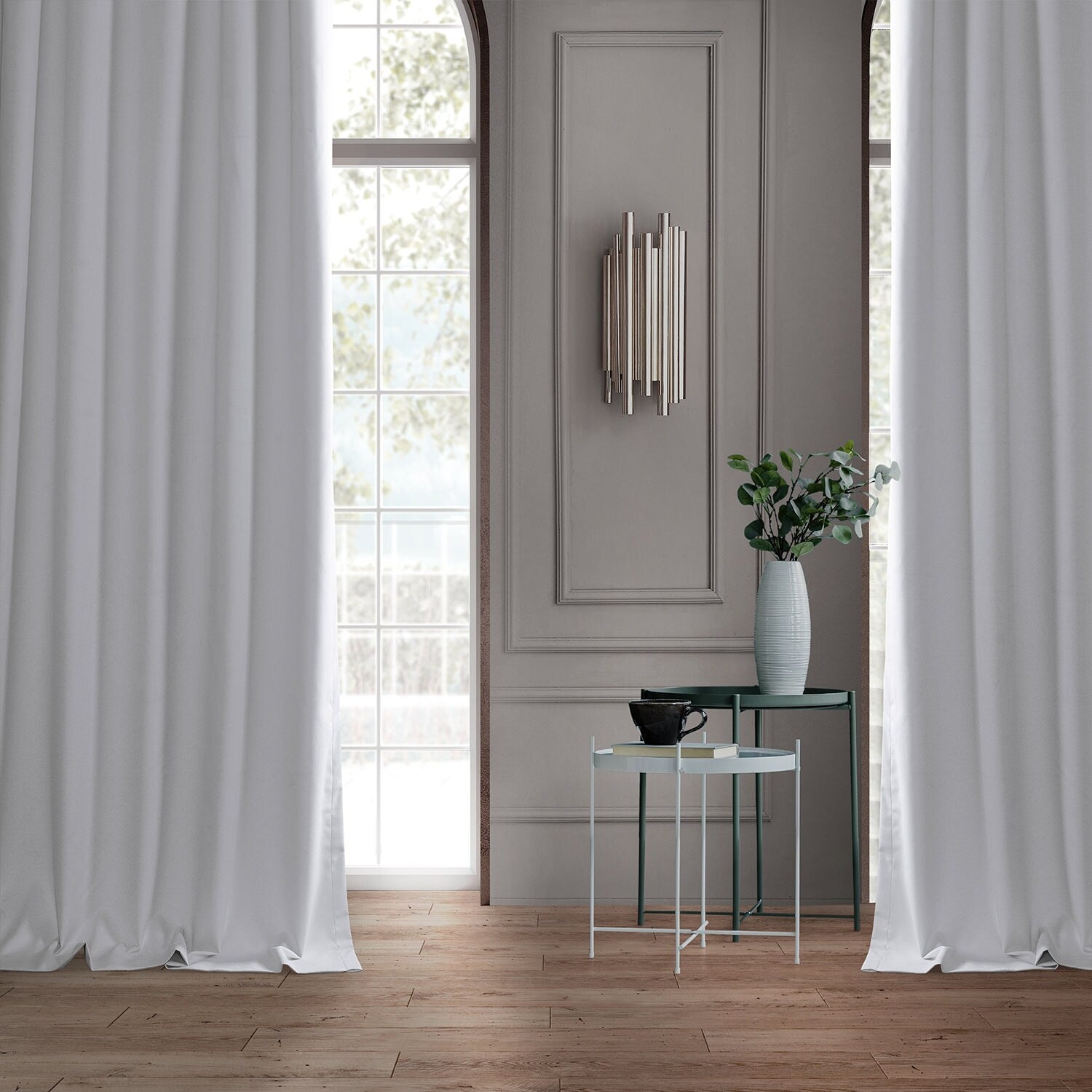 Exclusive Fabrics Performance Linen Luxury Blackout Curtains (1 Panel) - Thermal Insulation, Elegant Blackout Drapery