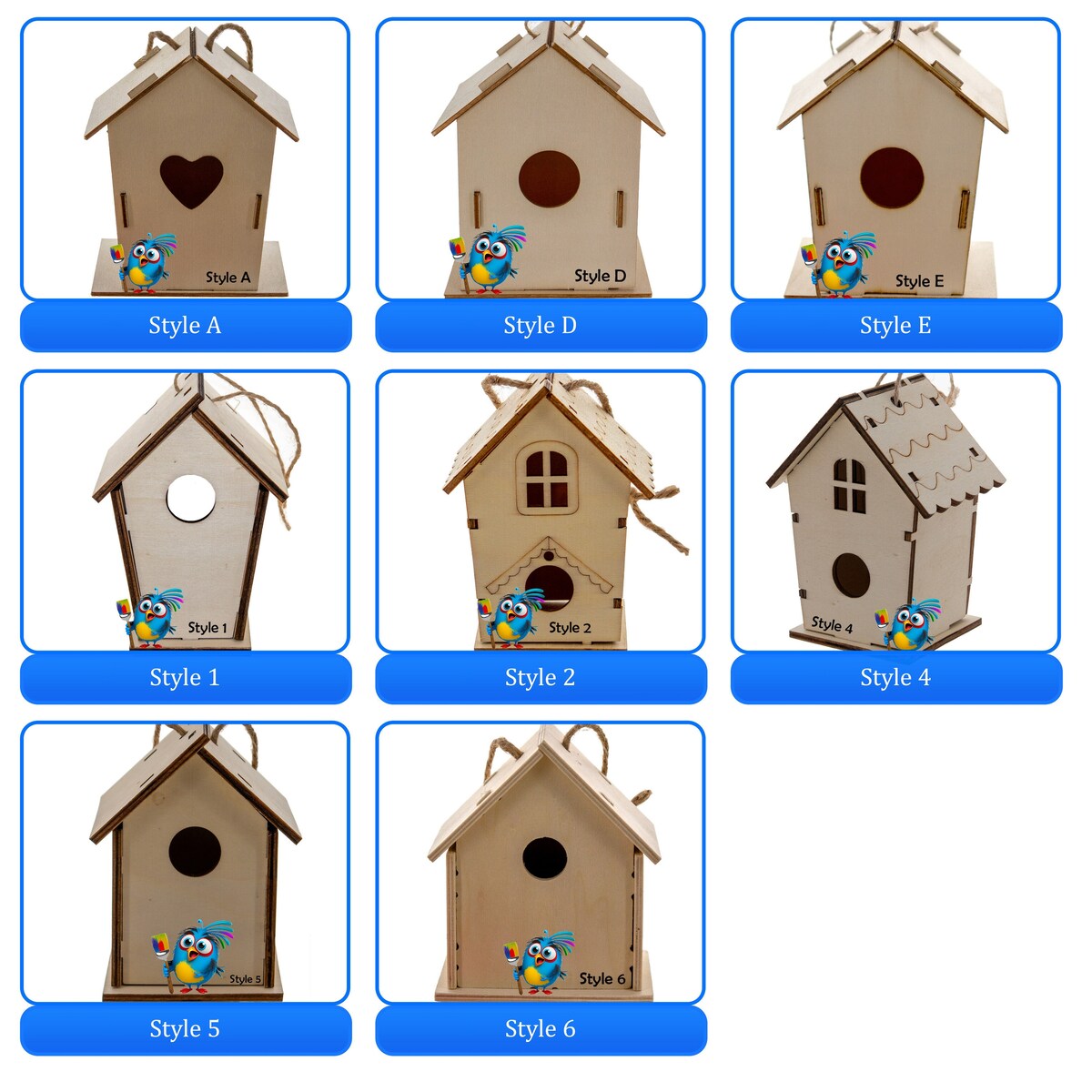 DIY Birdhouse Homemade Wooden - Build Your Own Bird House w/ Easy Painting Kit