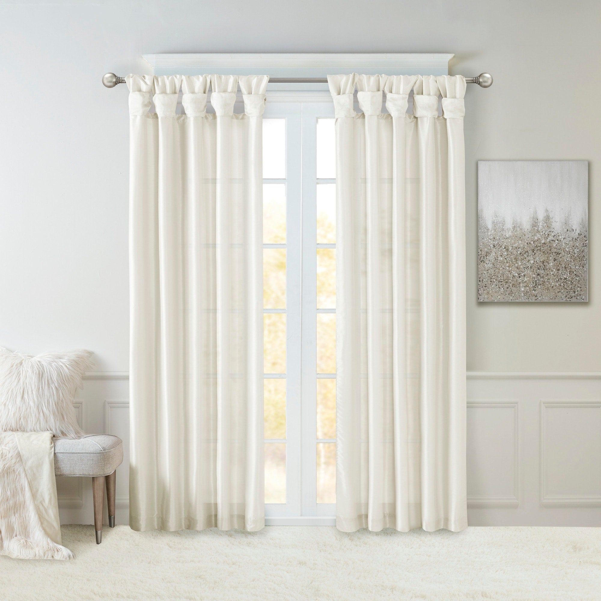 Madison Park Natalie Twisted Tab Lined Single Curtain Panel