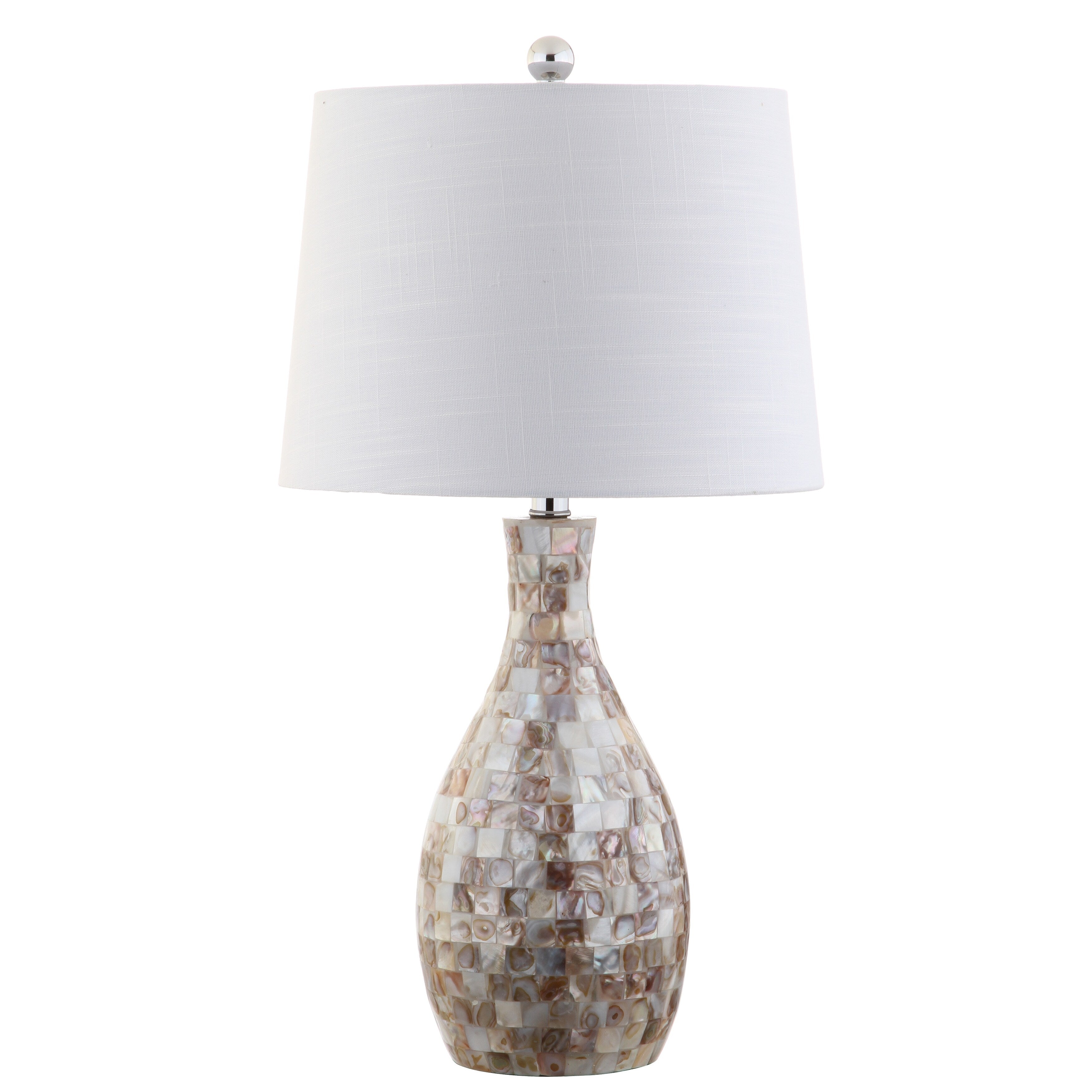 Zuri 26.5 Seashell LED Table Lamp, Ivory/Beige by JONATHAN Y