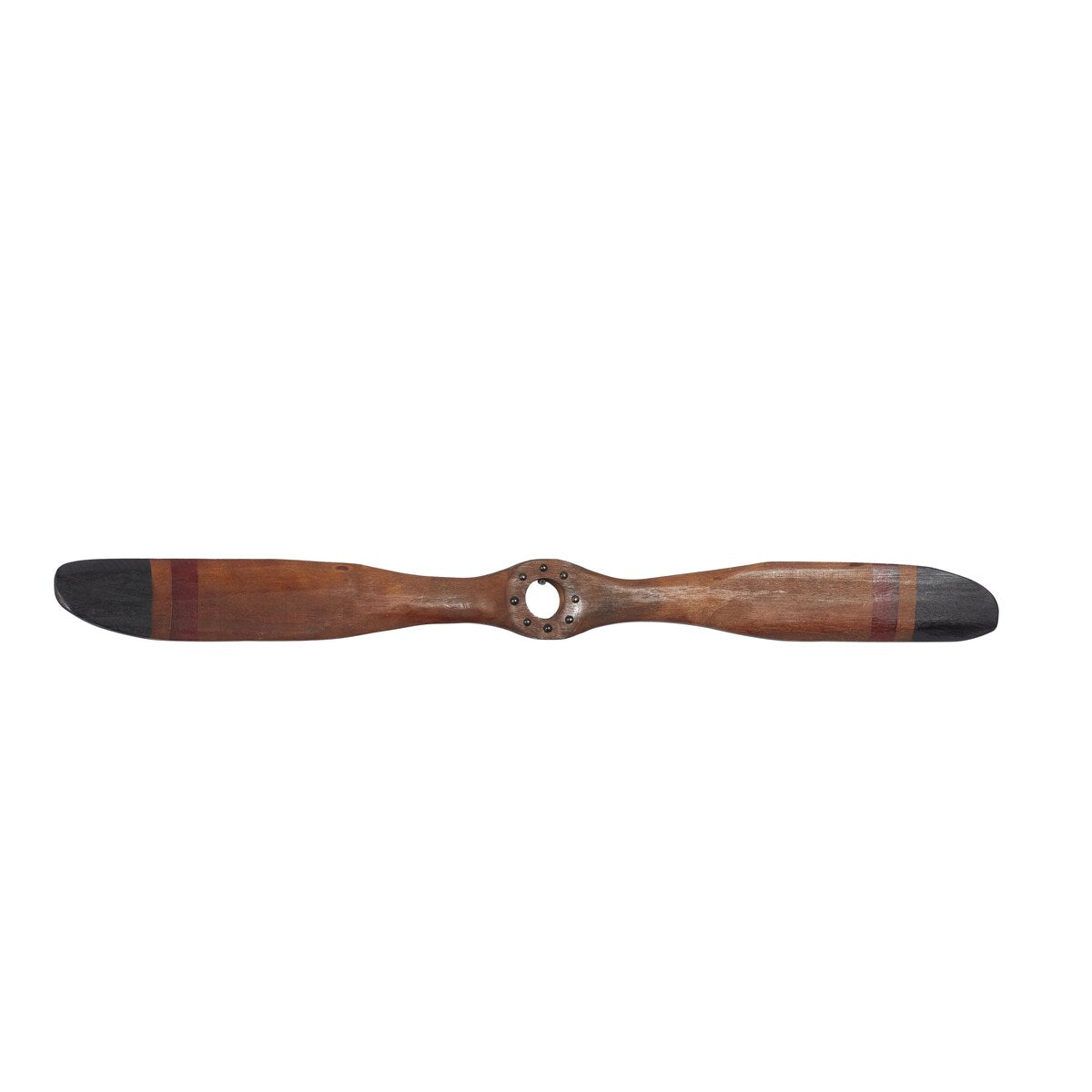 Wood Airplane Propeller 2 Blade Home Wall Decor with Aviation Detailing - Brown - Roche River Decor