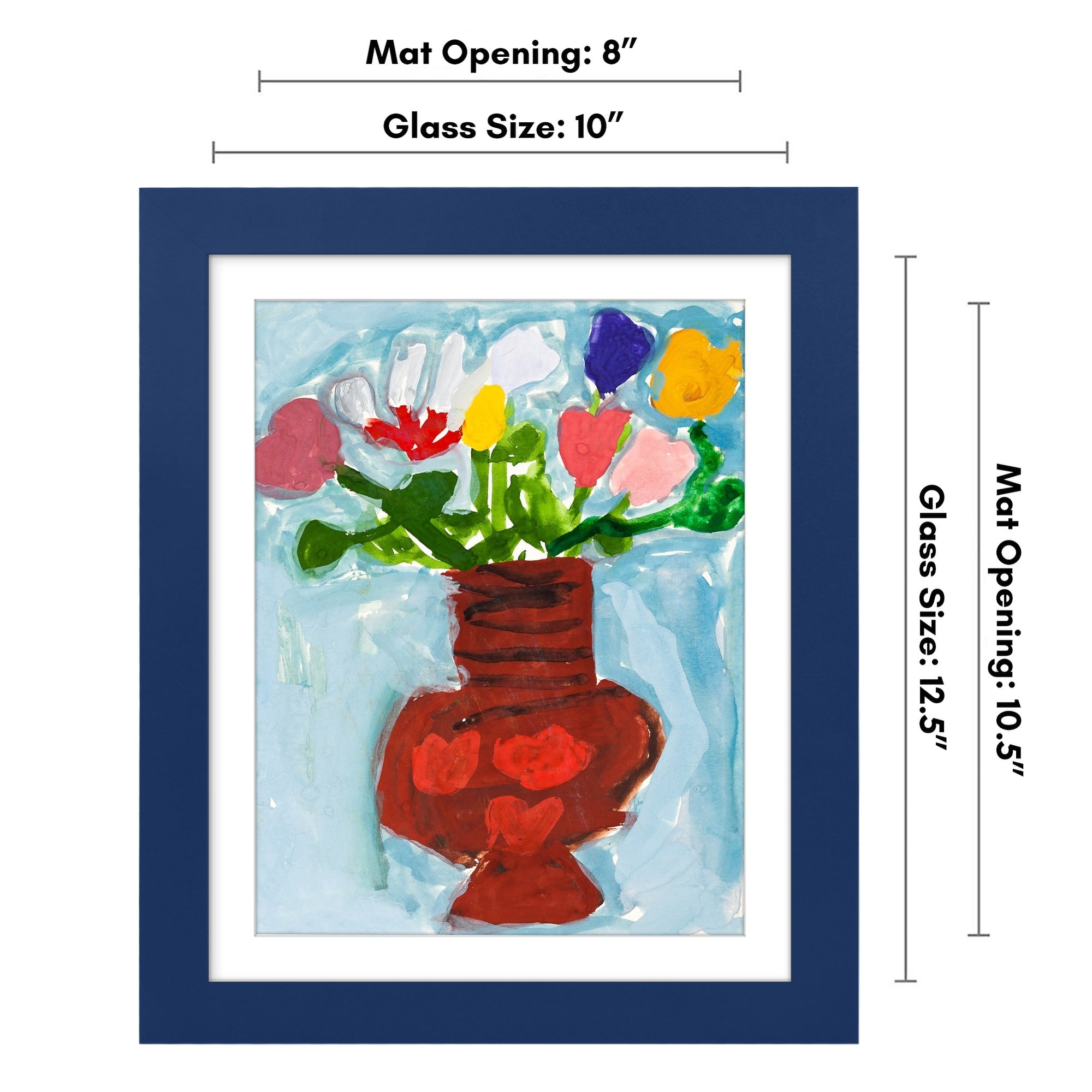 Americanflat 10x12.5 Front-loading Kids Art Frame with Mat