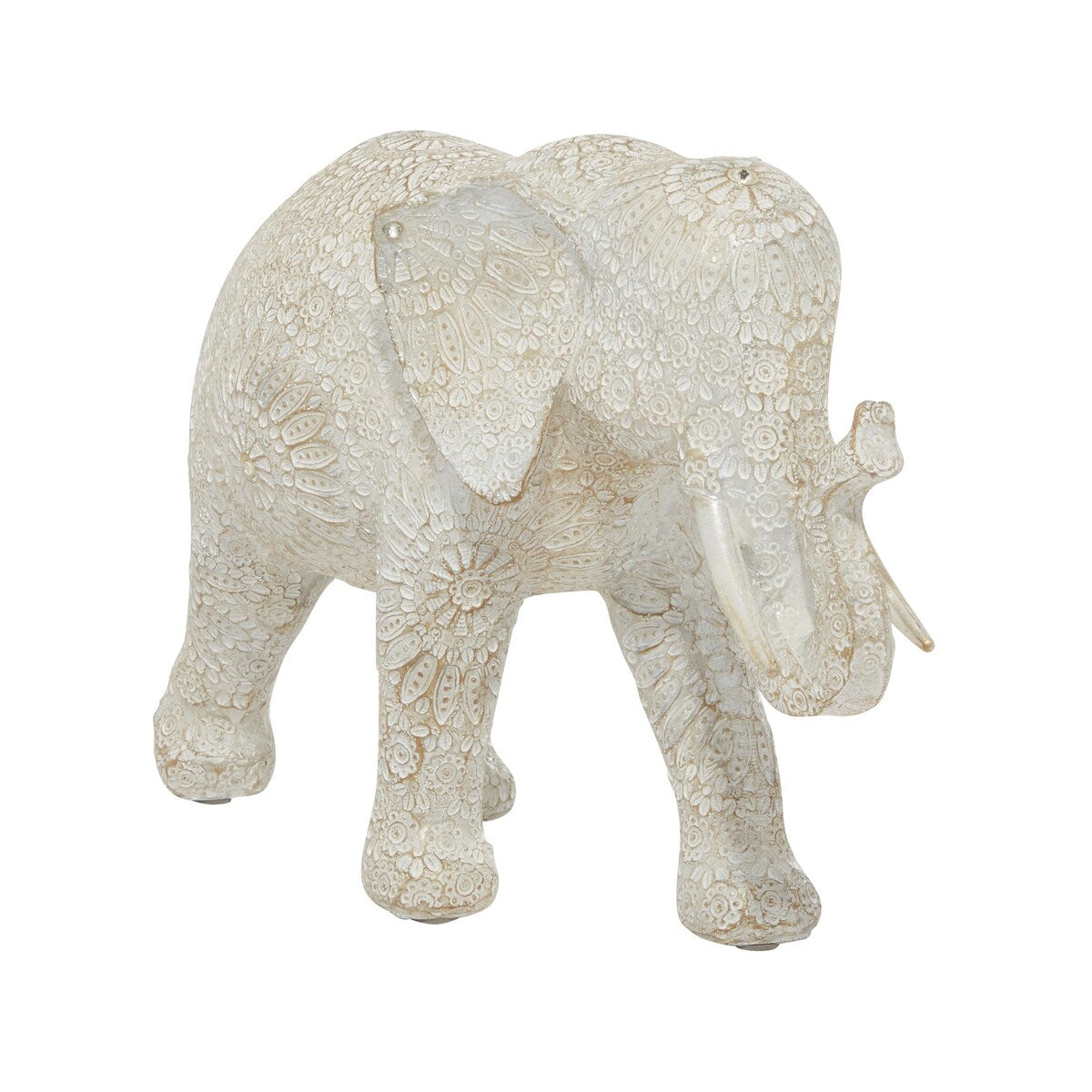 Polystone Elephant Decorative Sculpture - White - Roche River Decor