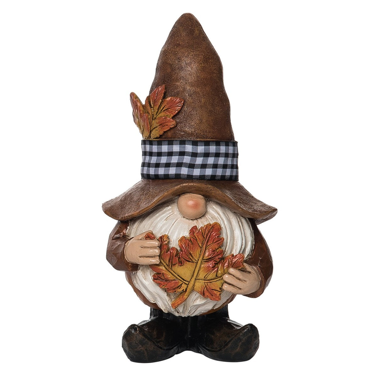 Transpac Resin 9 in. Green Harvest Farmer Gnome Figurine - Brown