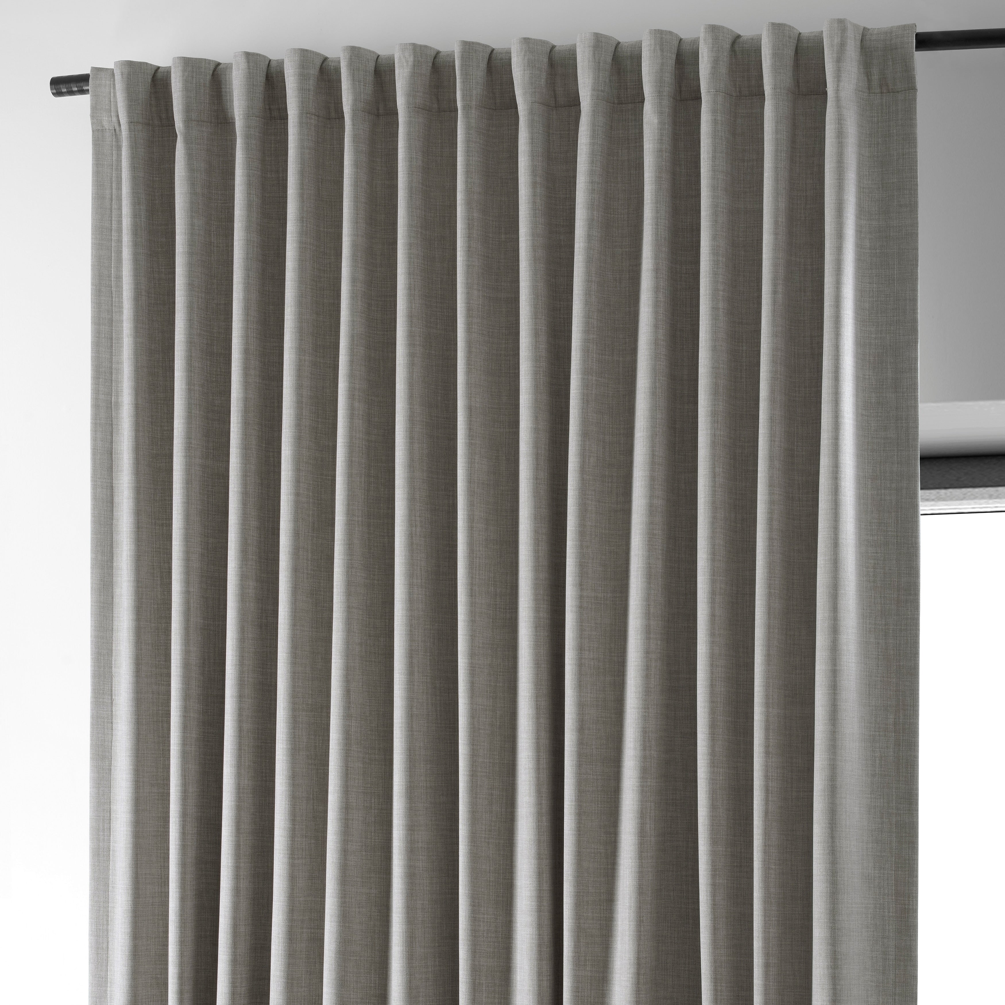 Exclusive Fabrics Extra Wide Performance Linen Blackout Curtains (1 Panel) Thermal Insulated Window Curtains