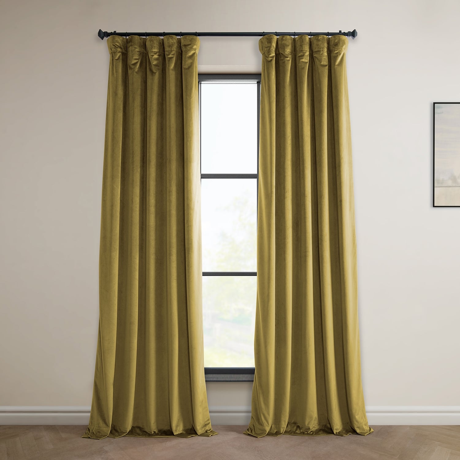 Exclusive Fabrics Heritage Plush Velvet Room Darkening Curtain (1 Panel) - Luxurious Single Drapery for Enhanced Room Darkening