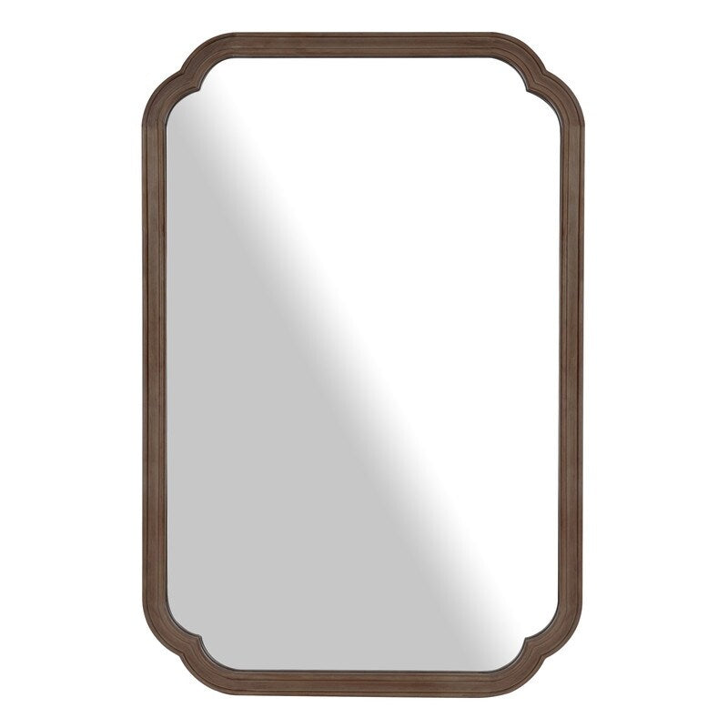 Decorative Scalloped Corner Rectangle Farmhouse Style Wall Mirror