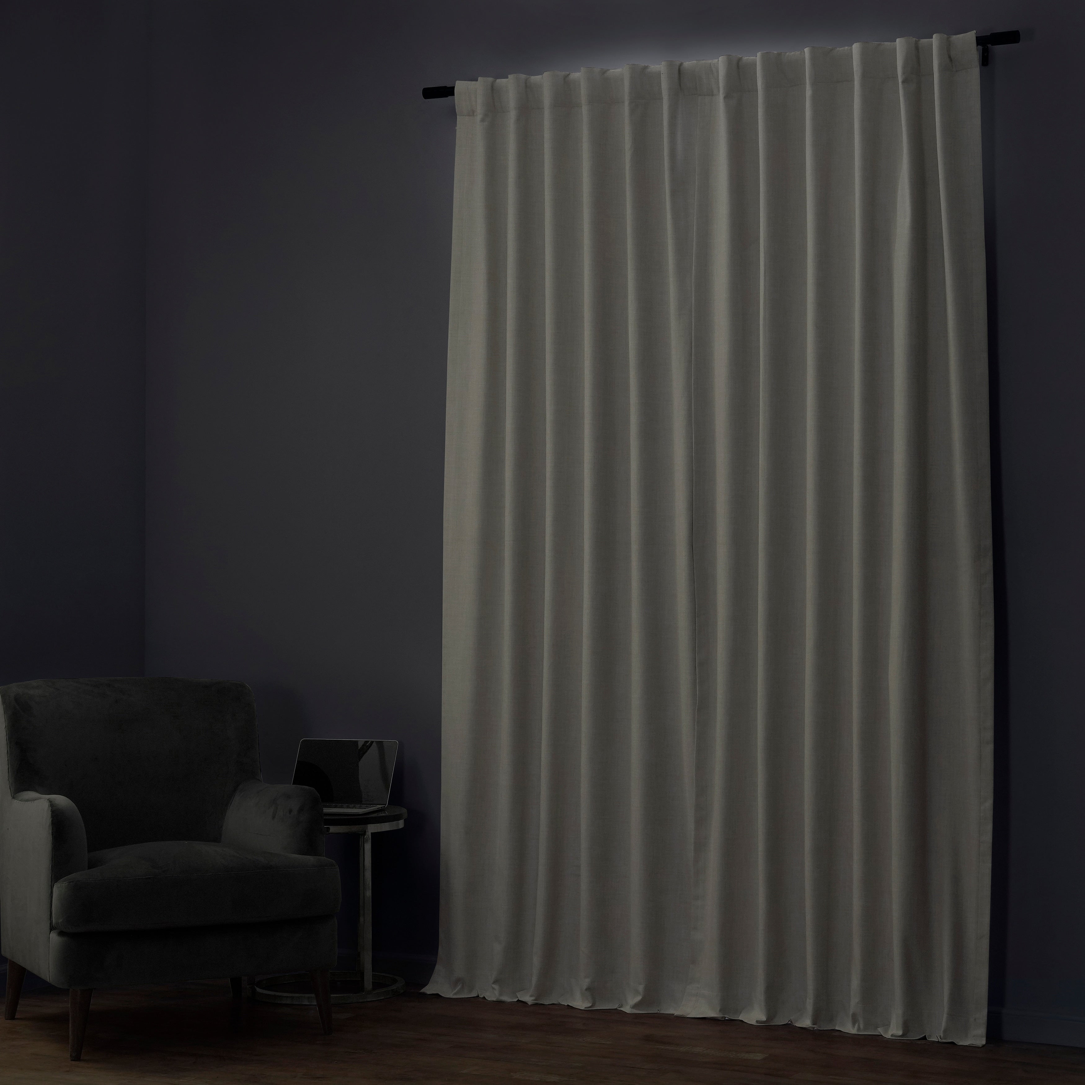 Exclusive Fabrics Extra Wide Performance Linen Blackout Curtains (1 Panel) Thermal Insulated Window Curtains