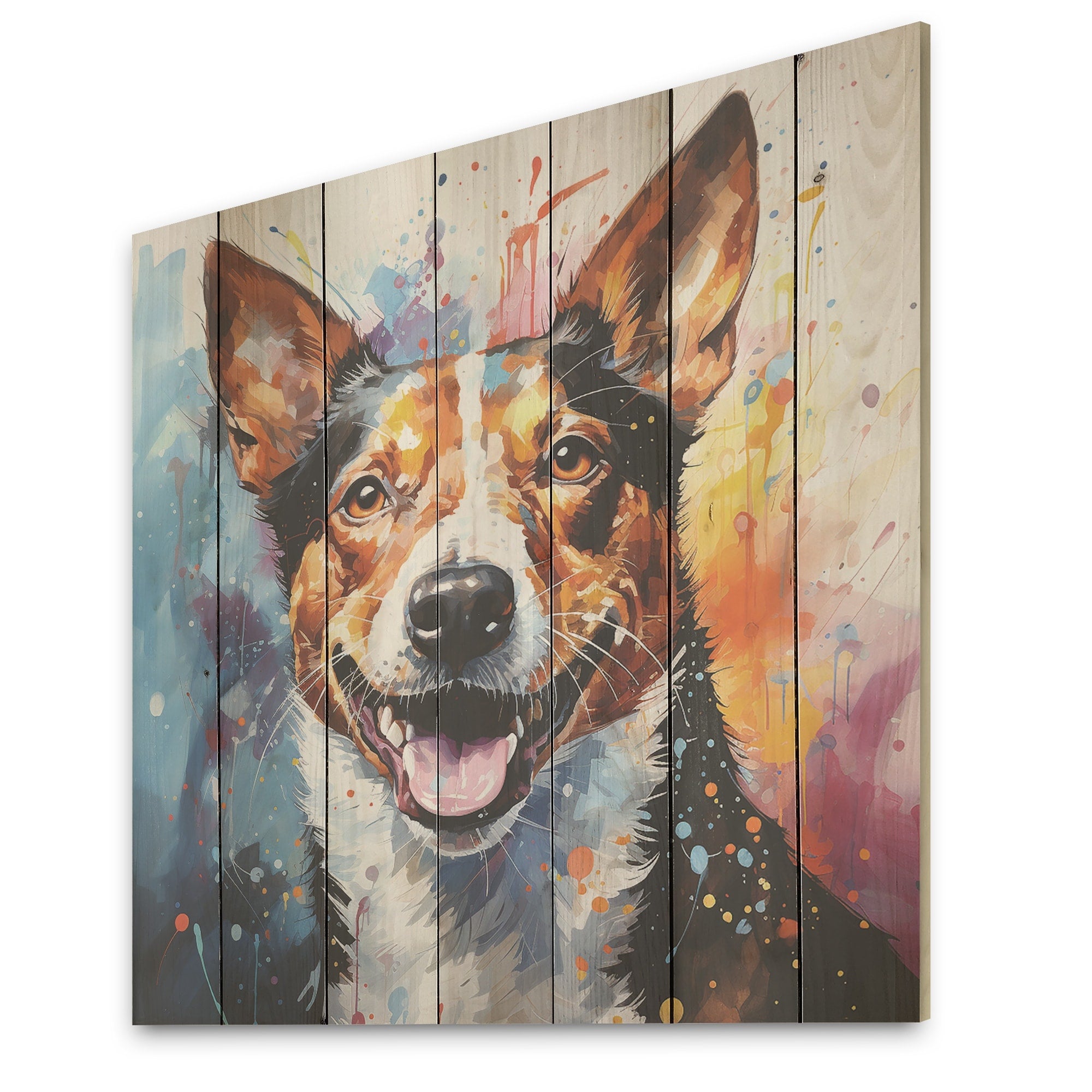 Designart Dog Basenji Bliss I Dog Wood Wall Decor - Modern Brown Wood Panel On Natural Pine Wood