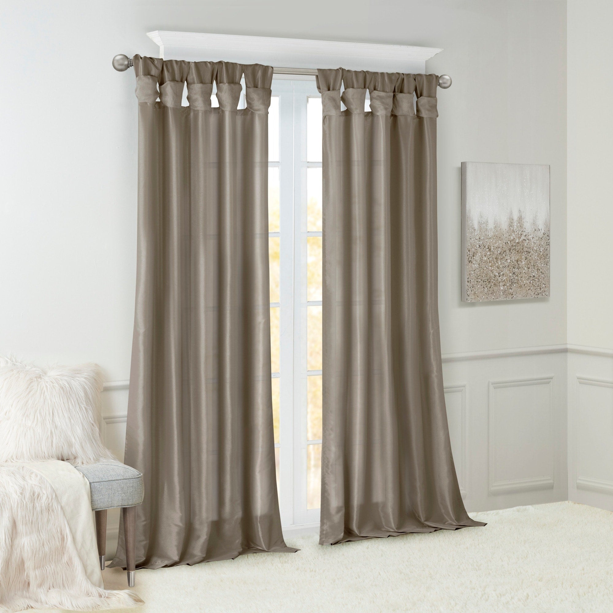 Madison Park Natalie Twisted Tab Lined Single Curtain Panel