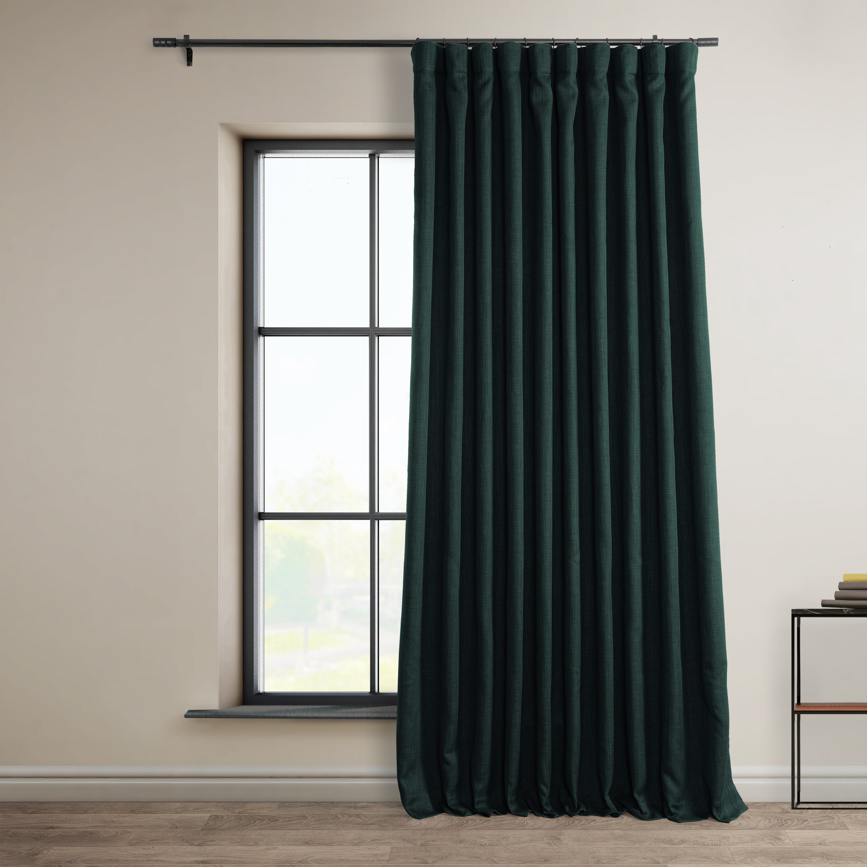 Exclusive Fabrics Faux Linen Extra Wide Room Darkening Curtains (1 Panel)