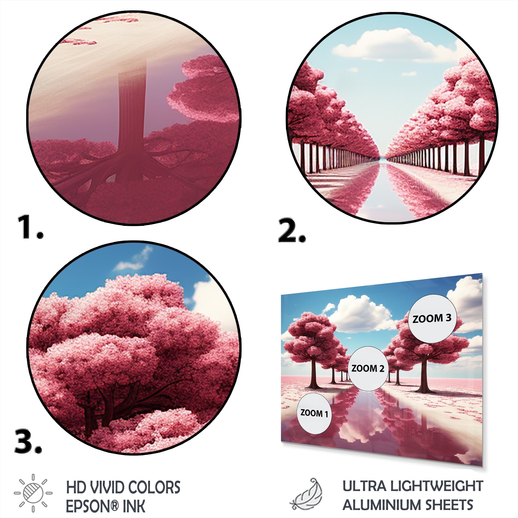 Designart Pink Tree Path UnIVerse In Parallel Science Fiction Metal Wall Art Pink Wall Decor Modern Metal Art Work