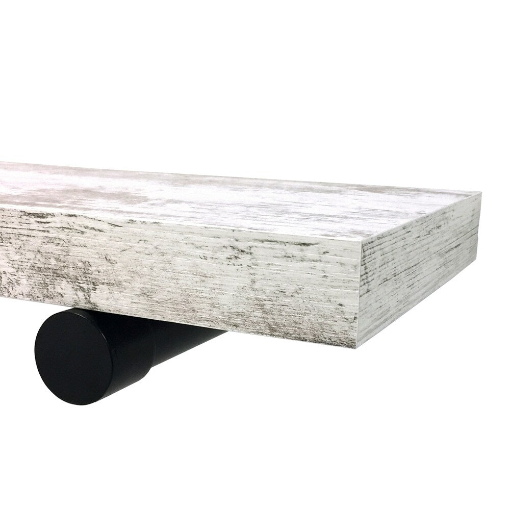 InPlace 36-inch Distressed White Shelf w/Bracket