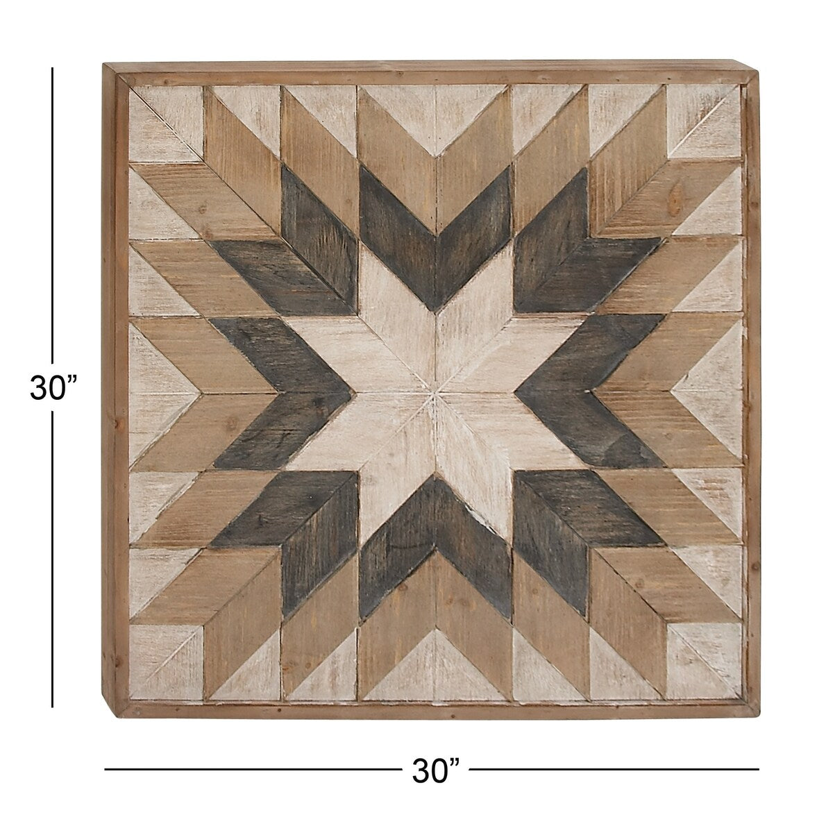 Wood Geometric Handmade Southwestern Home Wall Decor - Brown - Roche River Decor