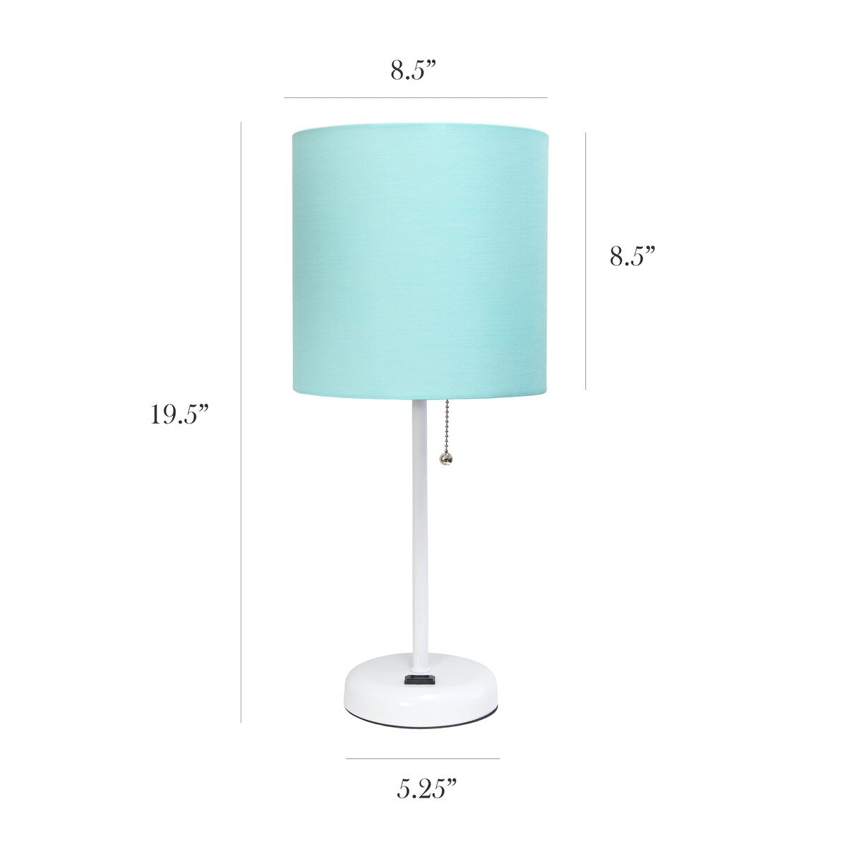 Simple Designs 9.5 Desk Lamp with Charging Outlet and LED Bulb Included - 19.50