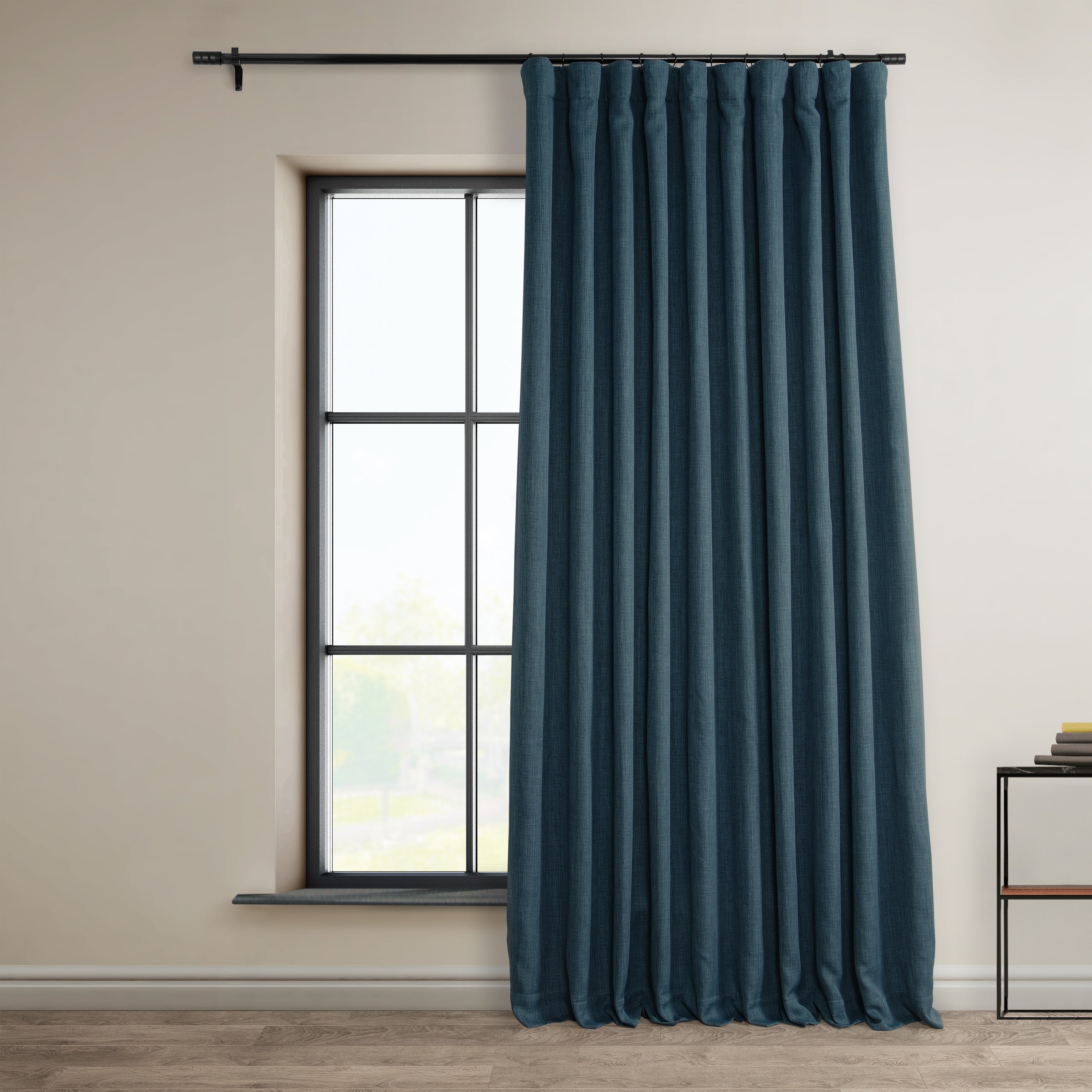 Exclusive Fabrics Faux Linen Extra Wide Room Darkening Curtains (1 Panel)