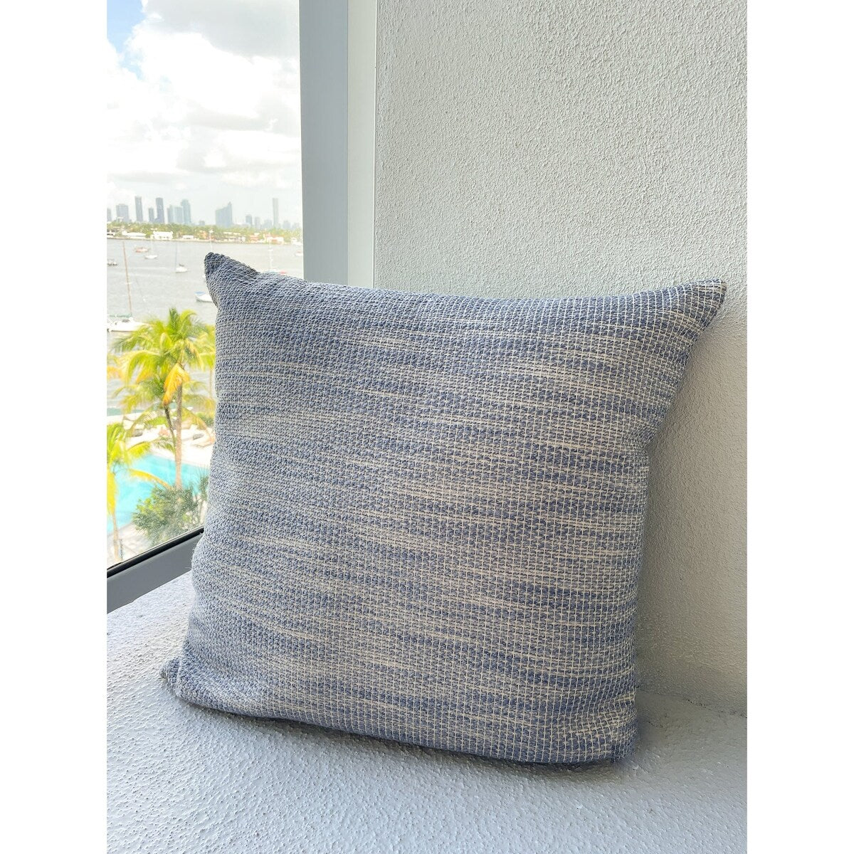 Natural Waves 24x24 Indigo Blue Indoor Outdoor Pillow