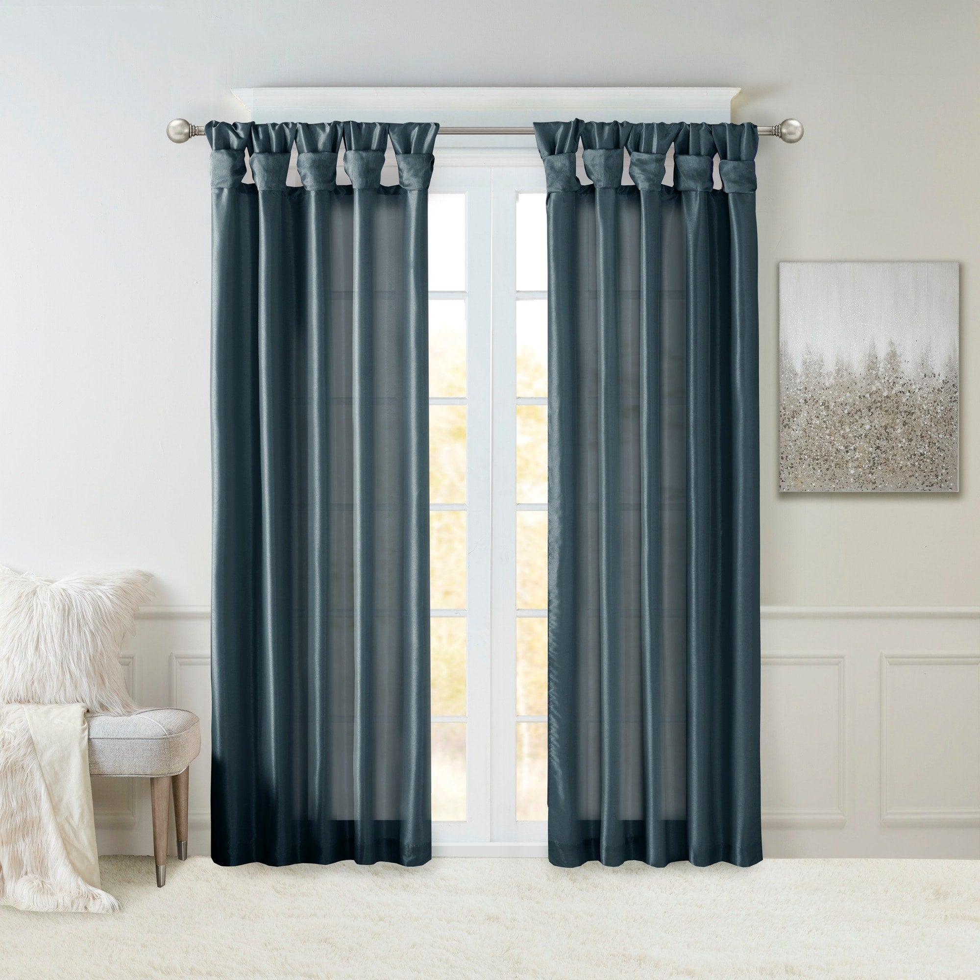 Madison Park Natalie Twisted Tab Lined Single Curtain Panel