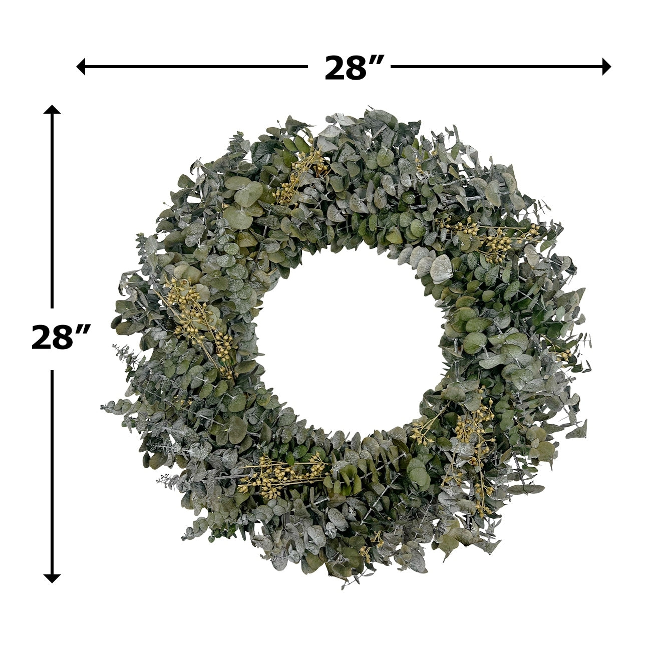 Preserved Decorative Real Dried Eucalyptus Wreath - Green