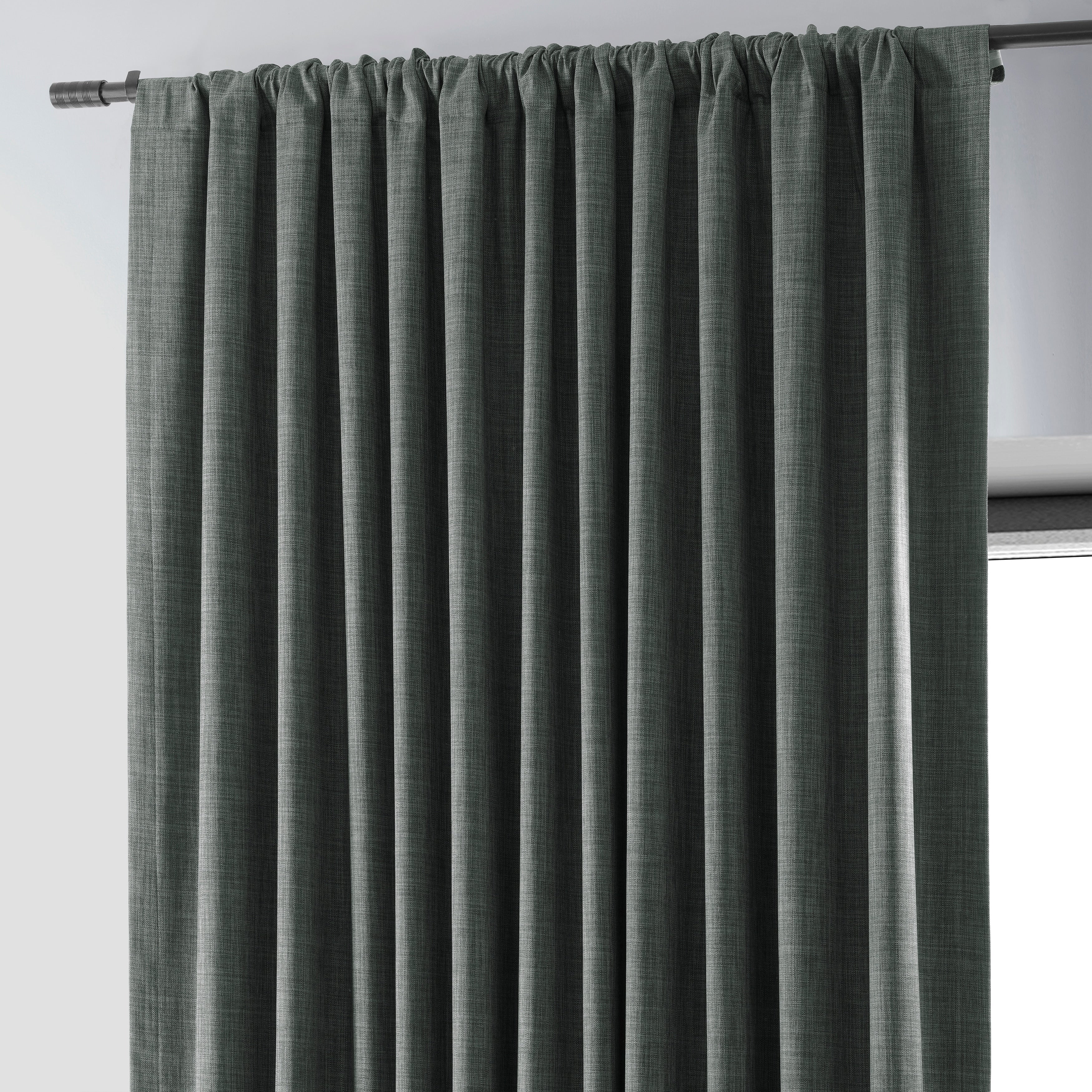 Exclusive Fabrics Extra Wide Performance Linen Blackout Curtains (1 Panel) Thermal Insulated Window Curtains