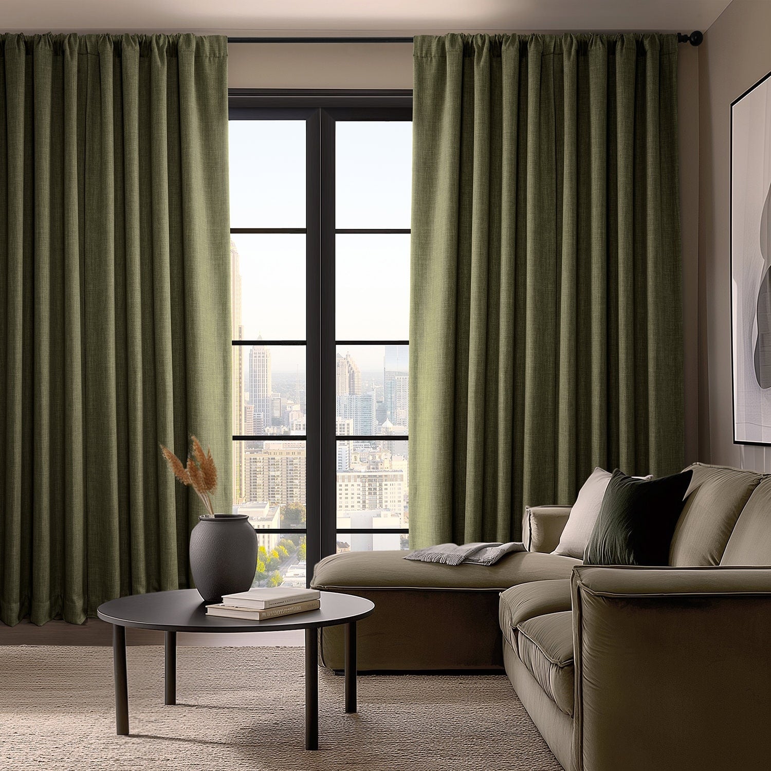 Exclusive Fabrics Faux Linen Extra Wide Room Darkening Curtains (1 Panel)