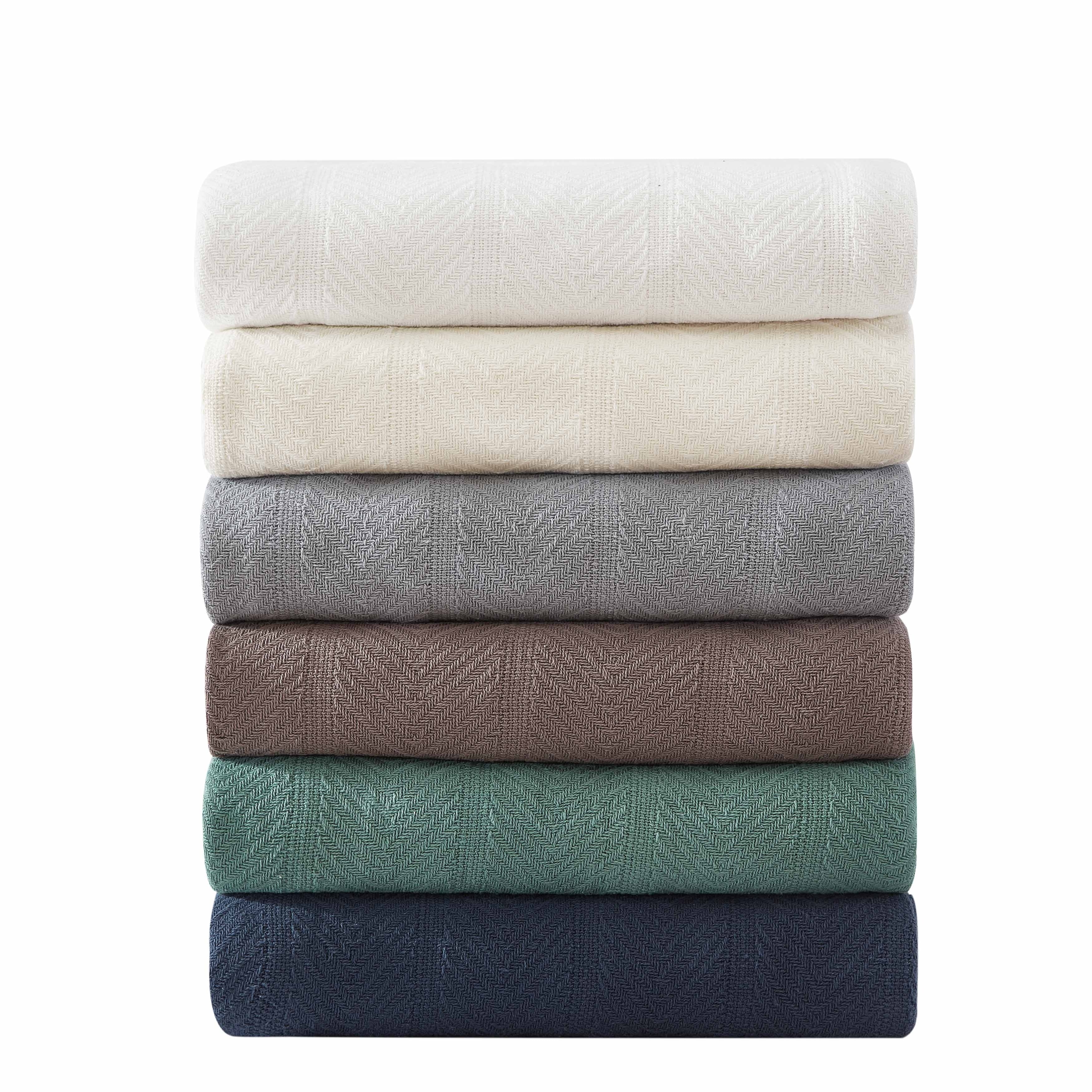 Eddie Bauer Herringbone Cotton Reversible Blanket